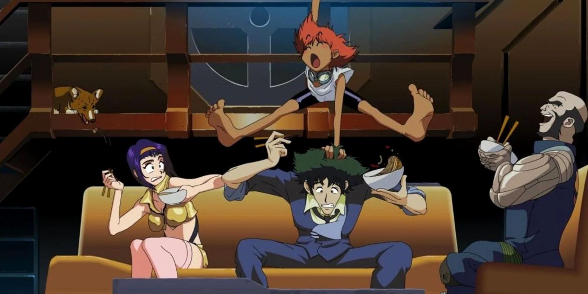 Spike, Faye, Edward, and Jet in Cowboy Bebop