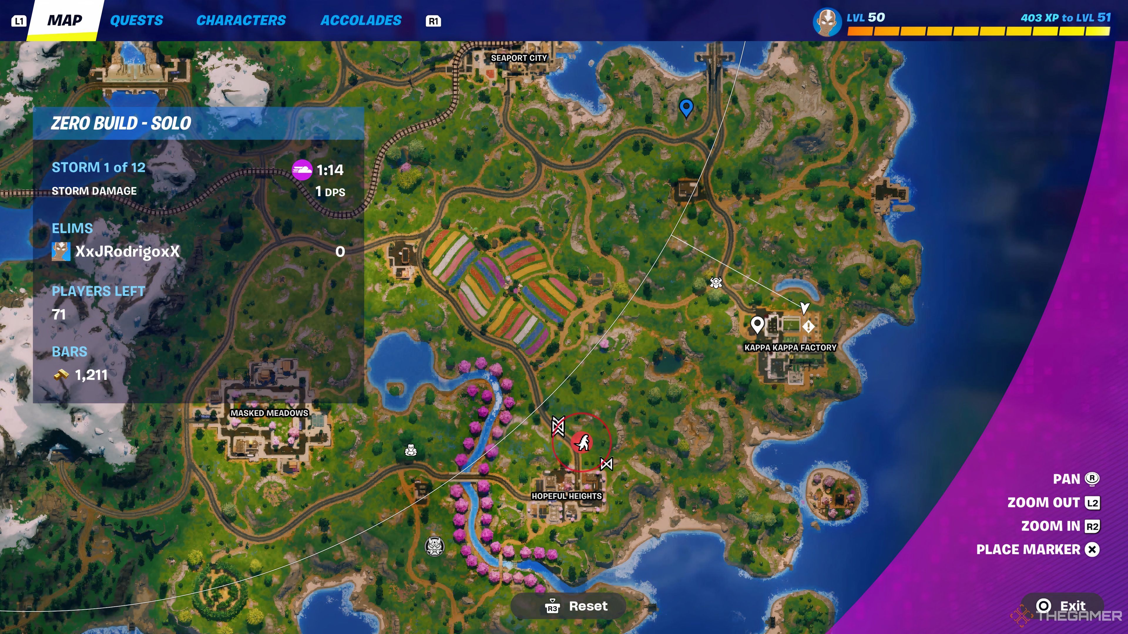 New map area Kappa Kappa Factory revealed in Fortnite with storm closing in.