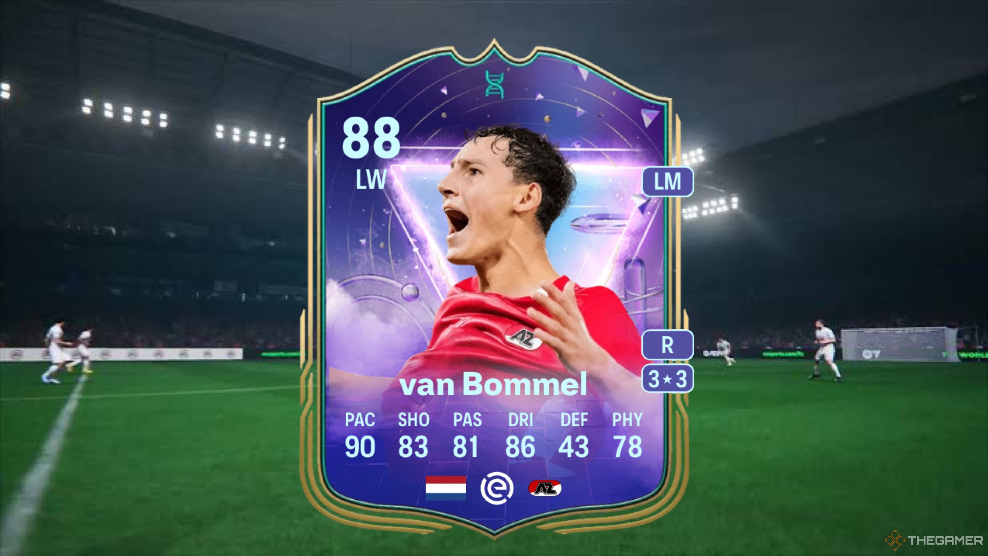 Image showing van Bommel card against a faded pitch background.