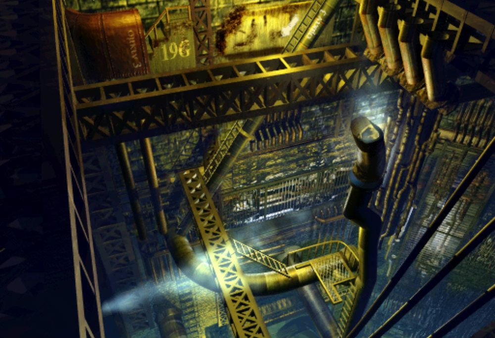 Final Fantasy 7 screenshot of the interior of a Mako reactor.