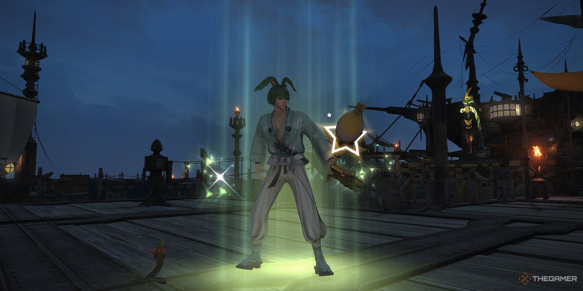 A Pictomancer using the Recuperate Action in Final Fantasy 14.