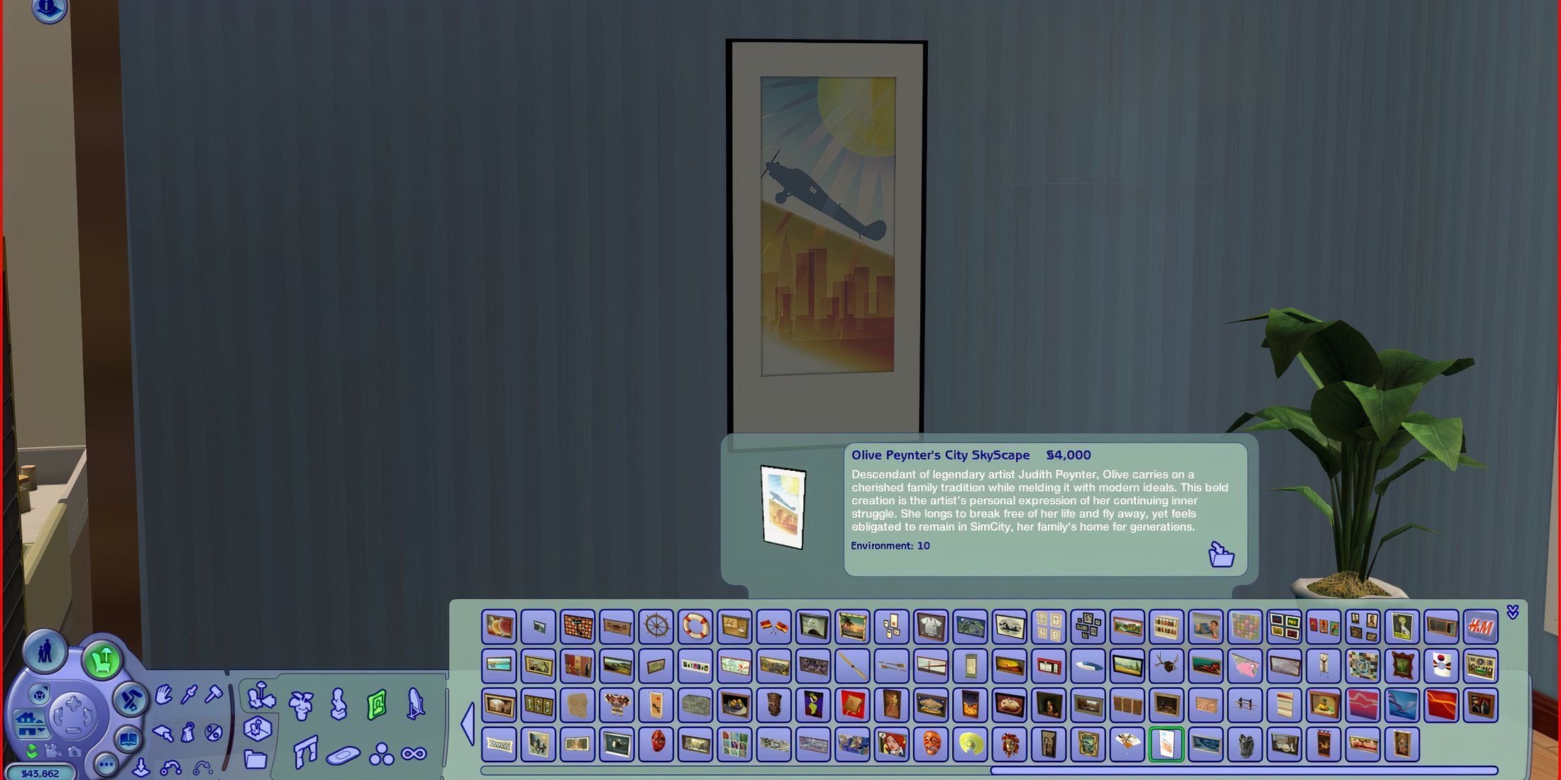 Olive Peynter’s City SkyScape in the Sims 2