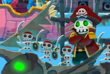 Cropped official art for Pirates of Coin, showing a group of skeleton pirates aboard a ship.