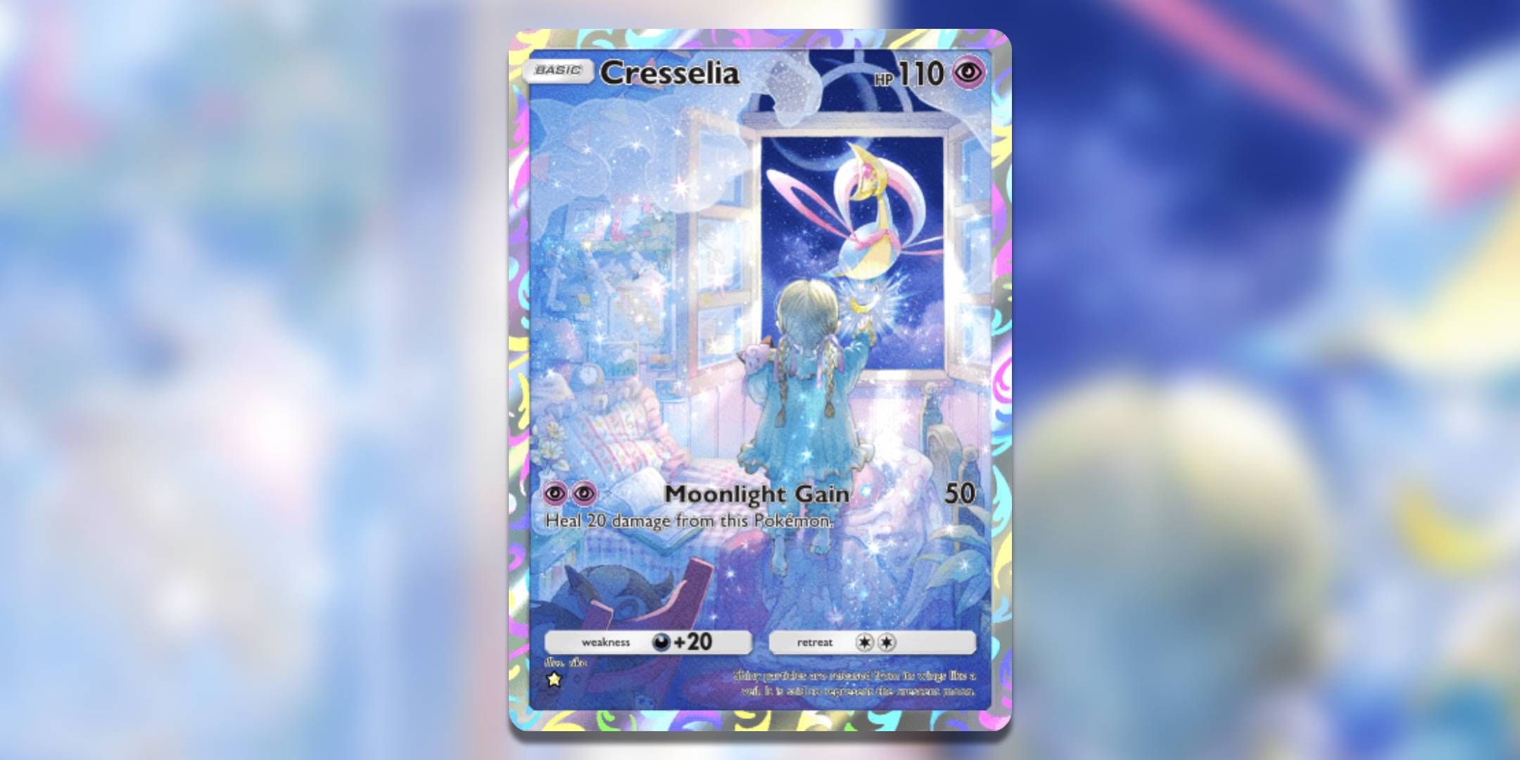 The Pokemon Pocket card Cresselia by Rika.