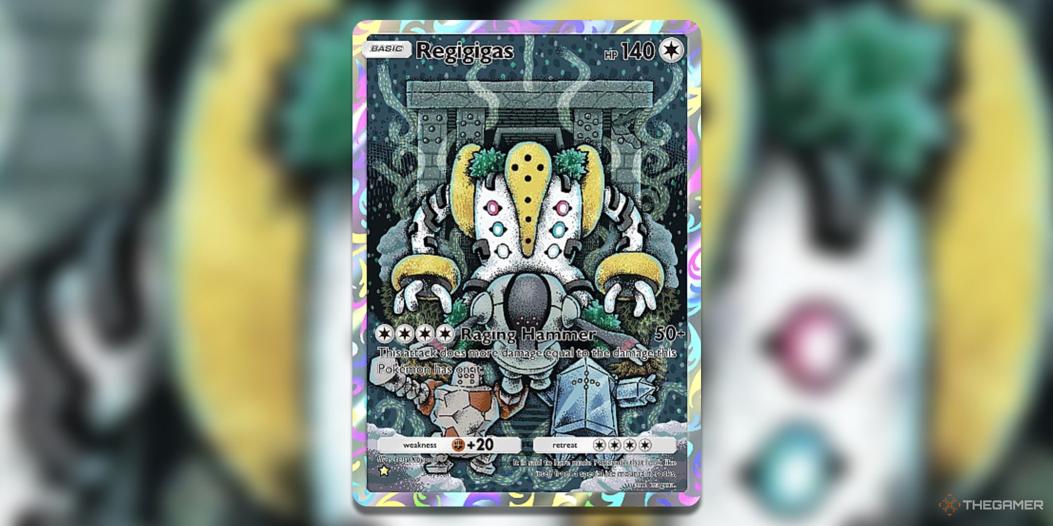 Special Illustration Regigigas Pokemon TCG Pocket Space Time Smackdown Card Art.