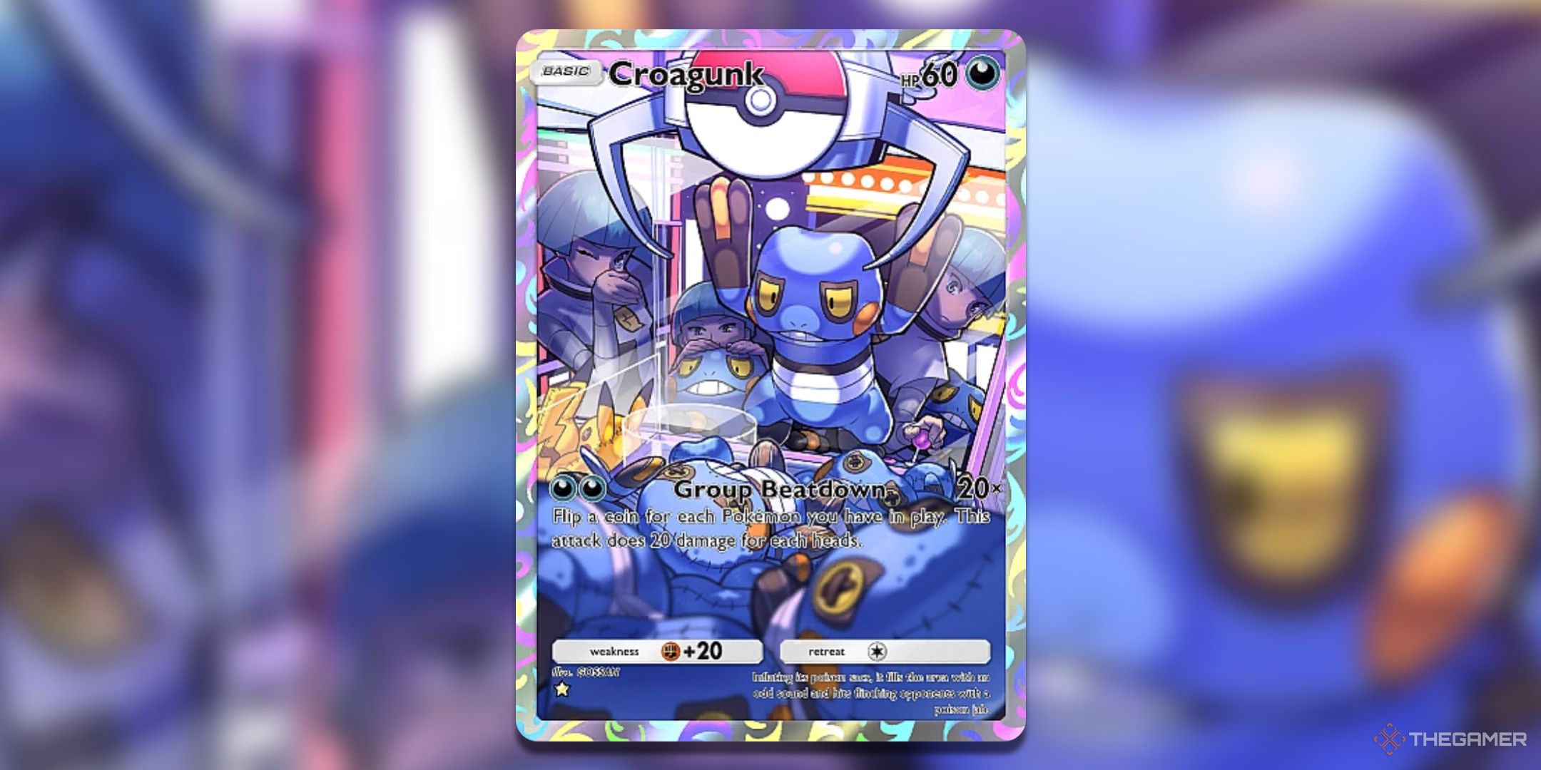 Special Illustration Croagunk Pokemon TCG Pocket Space Time Smackdown Card Art.