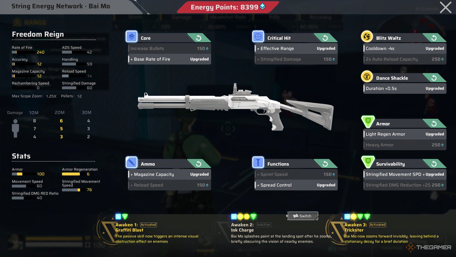 Image showing Freedom Reign Shotgun in Bai Mo's loadout in Strinova.