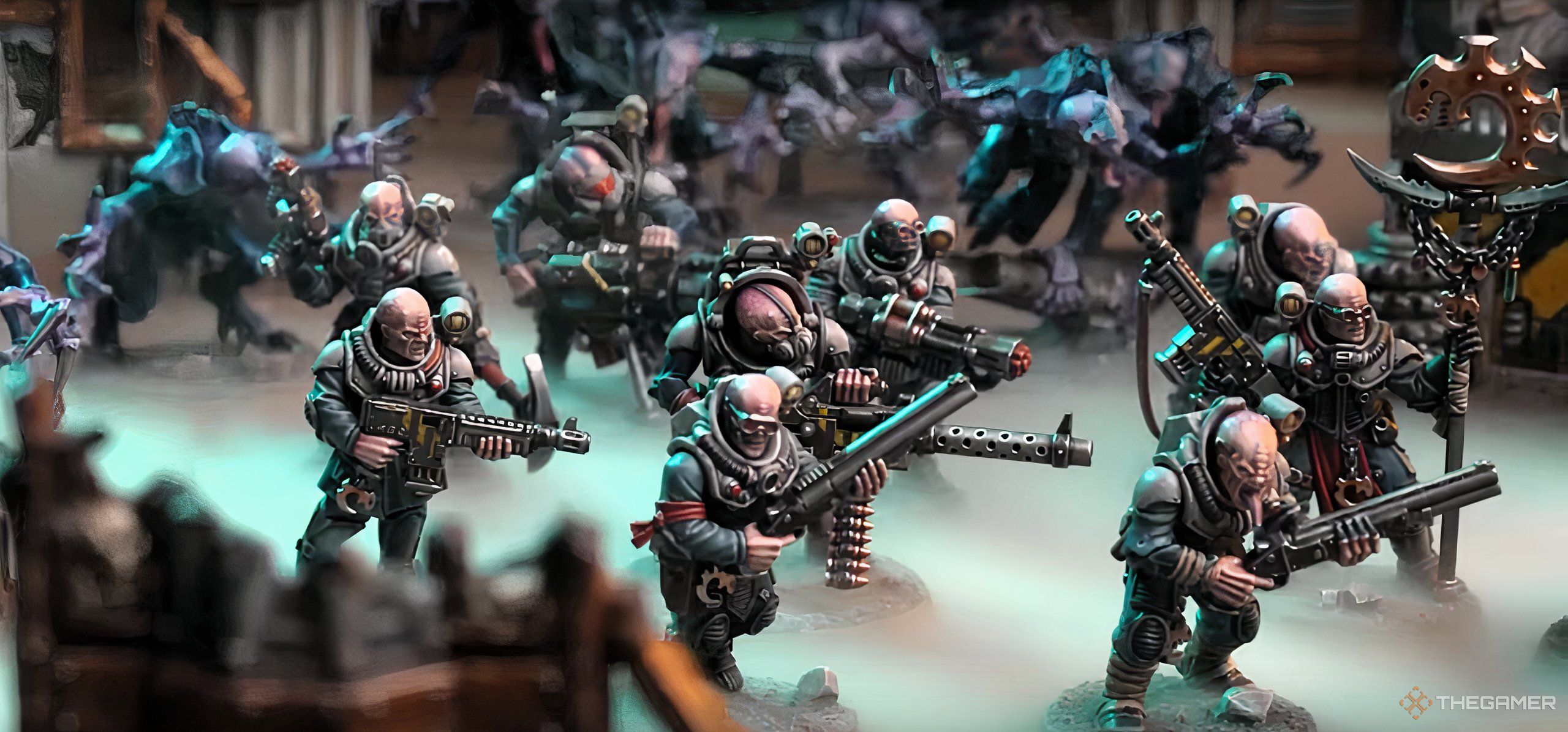 A unit of Genestealer Cults Neophyte Hybrids from Warhammer 40,000.