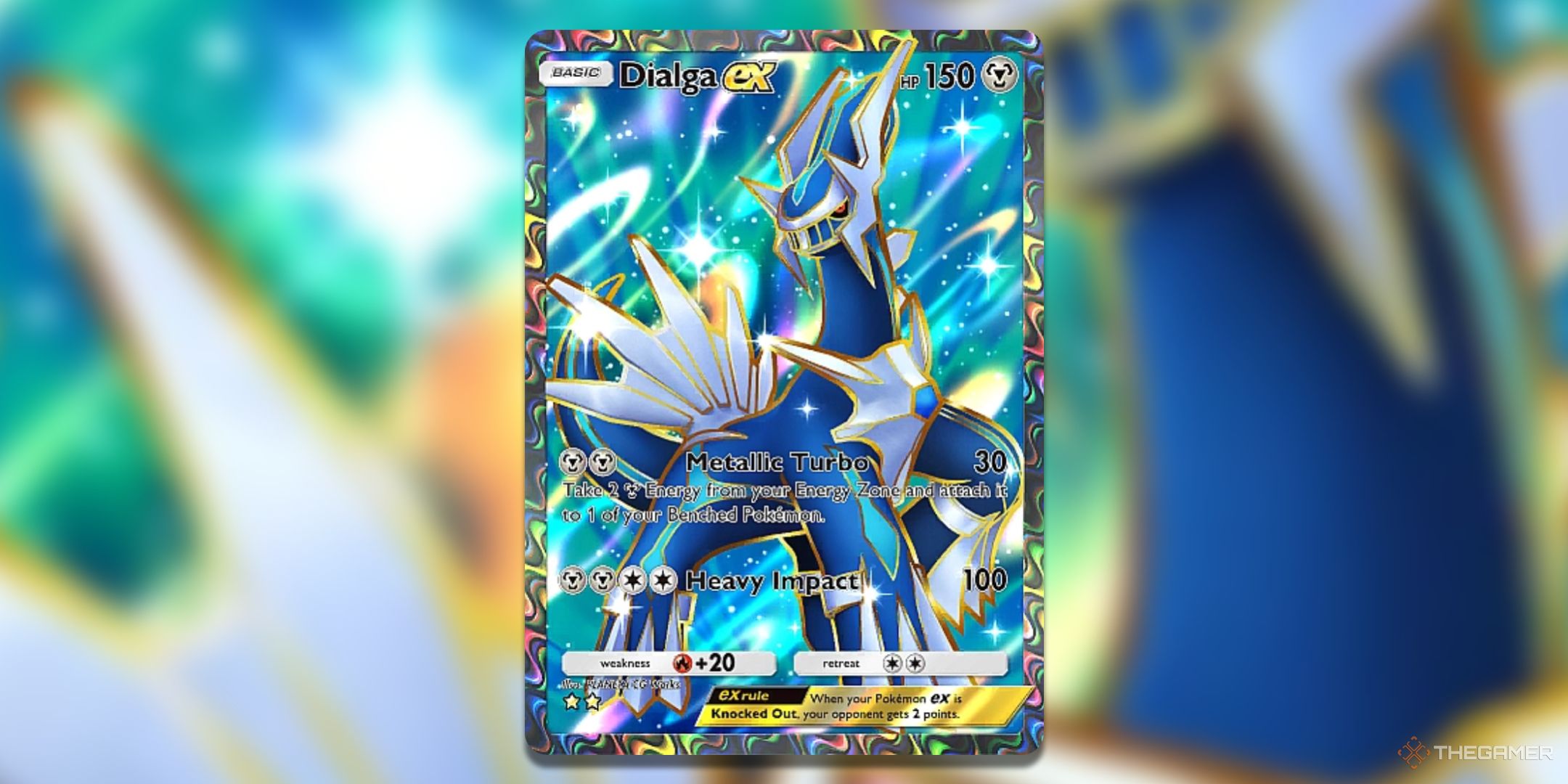 Full Art Dialga ex Pokemon TCG Pocket Space Time Smackdown Card Art.