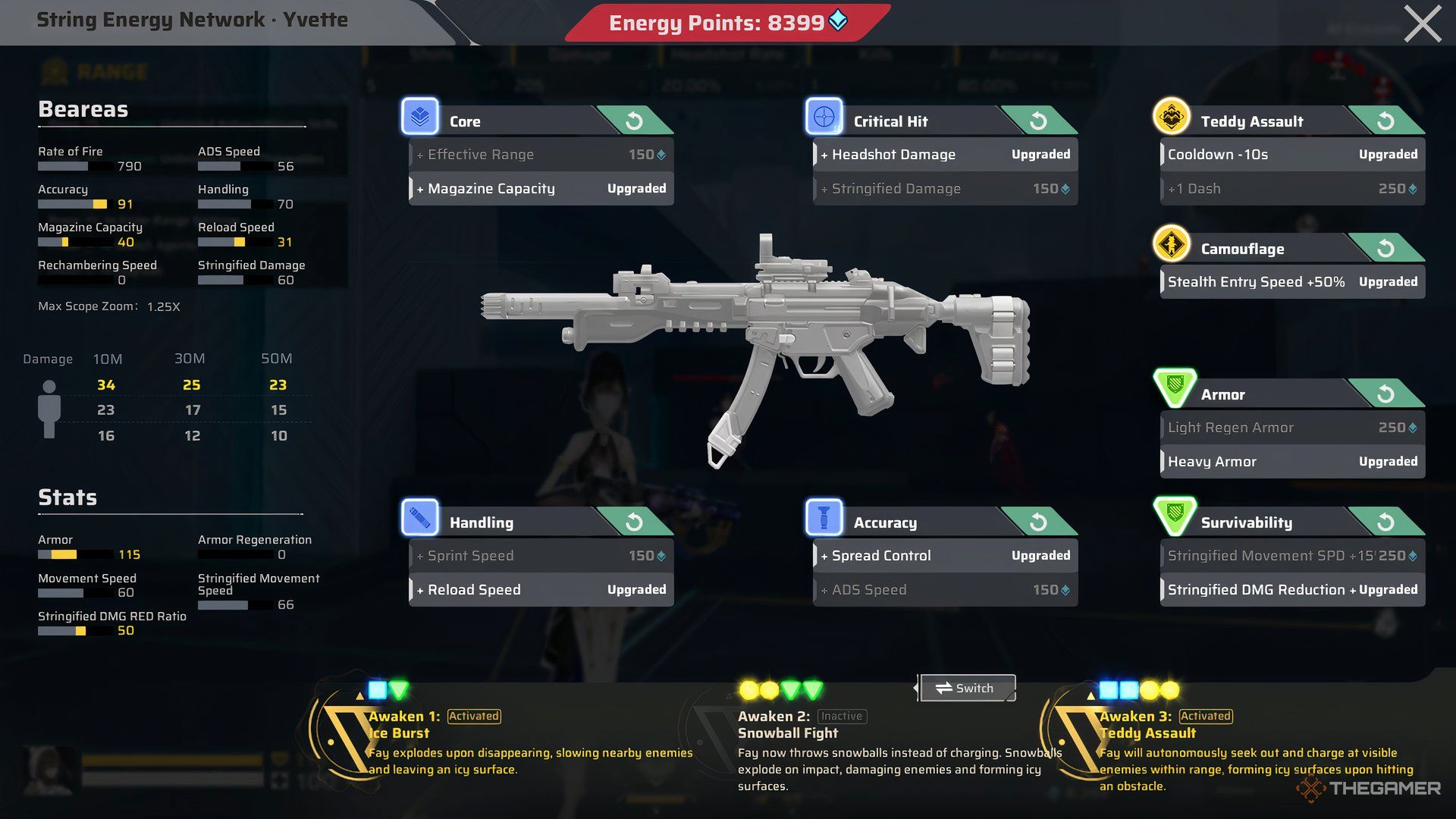 Image showing Beareas SMG in Bai Yvette's loadout in Strinova.