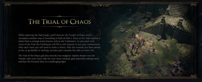 A description of the Trial of Chaos in Path of Exile 2.