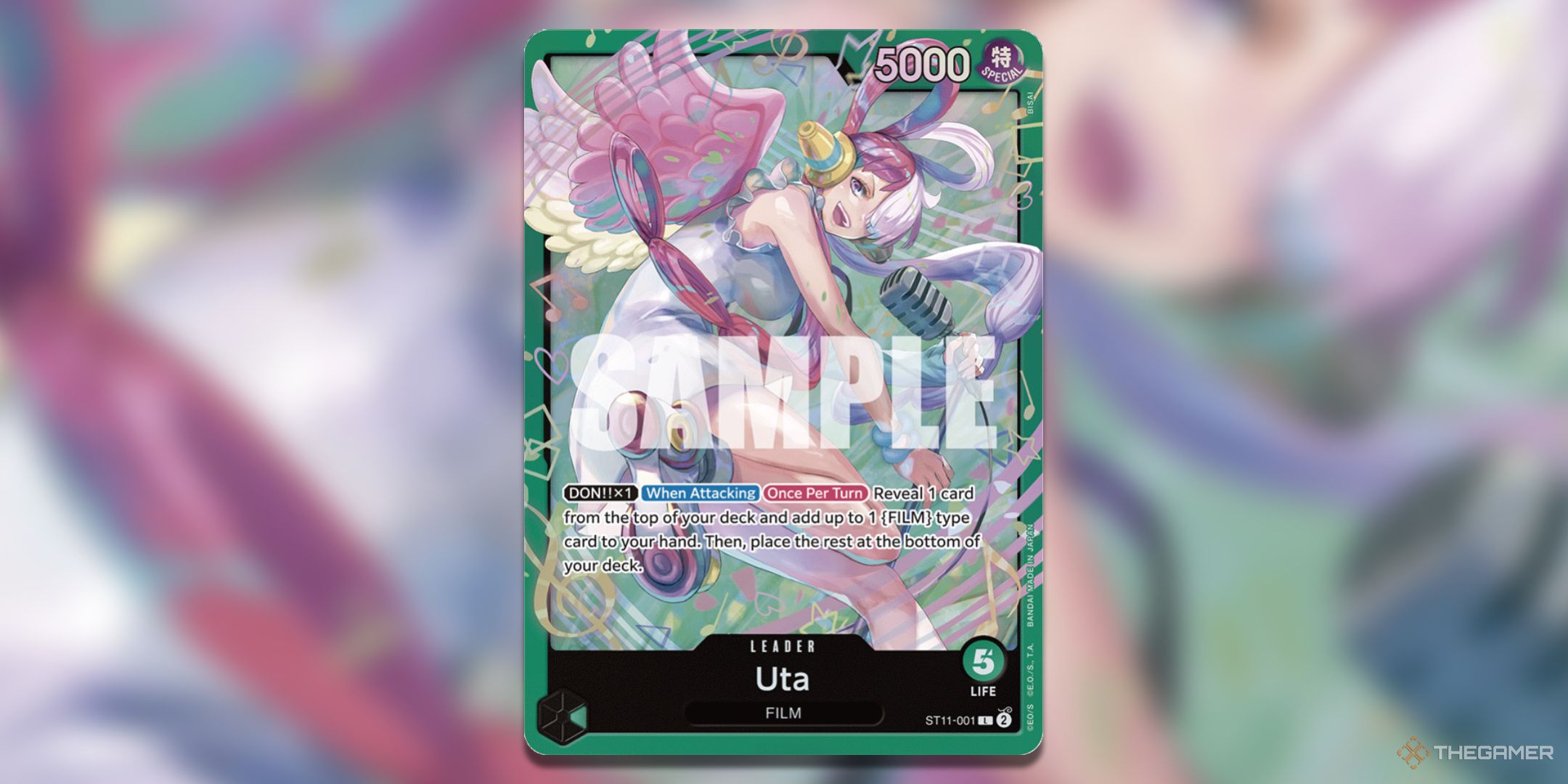 Uta from ST11 reprint for ST-16 One Piece Card Game.