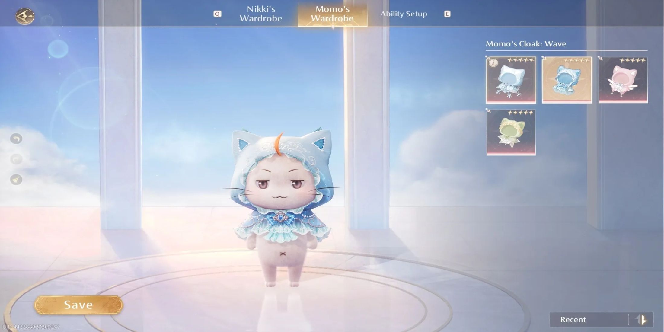 Momo's Ocean Inspired Wave Cloak Outfit in Infinity Nikki