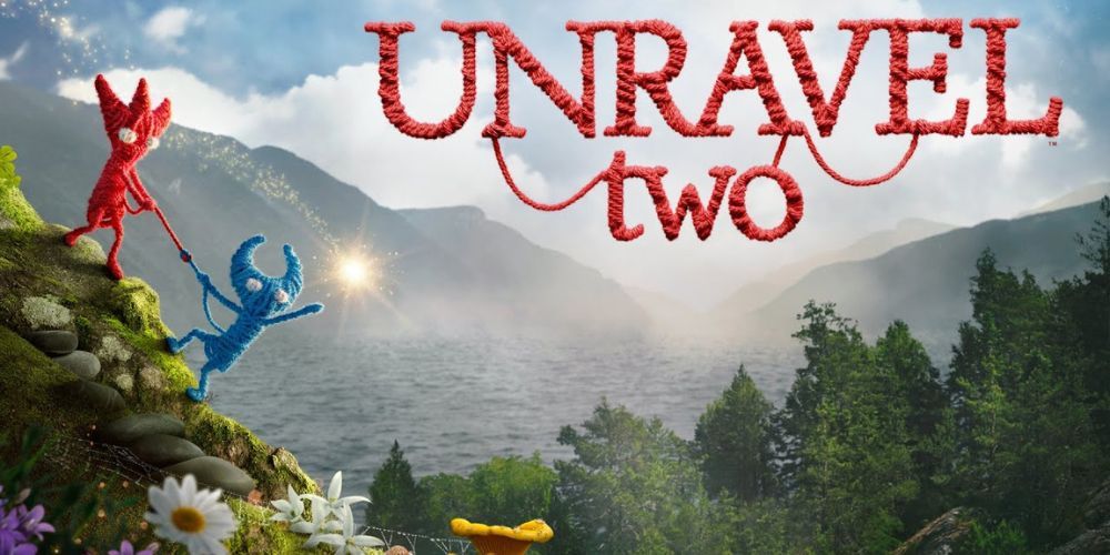 Unravel Two: Yarny and Blarny on the promo screen.