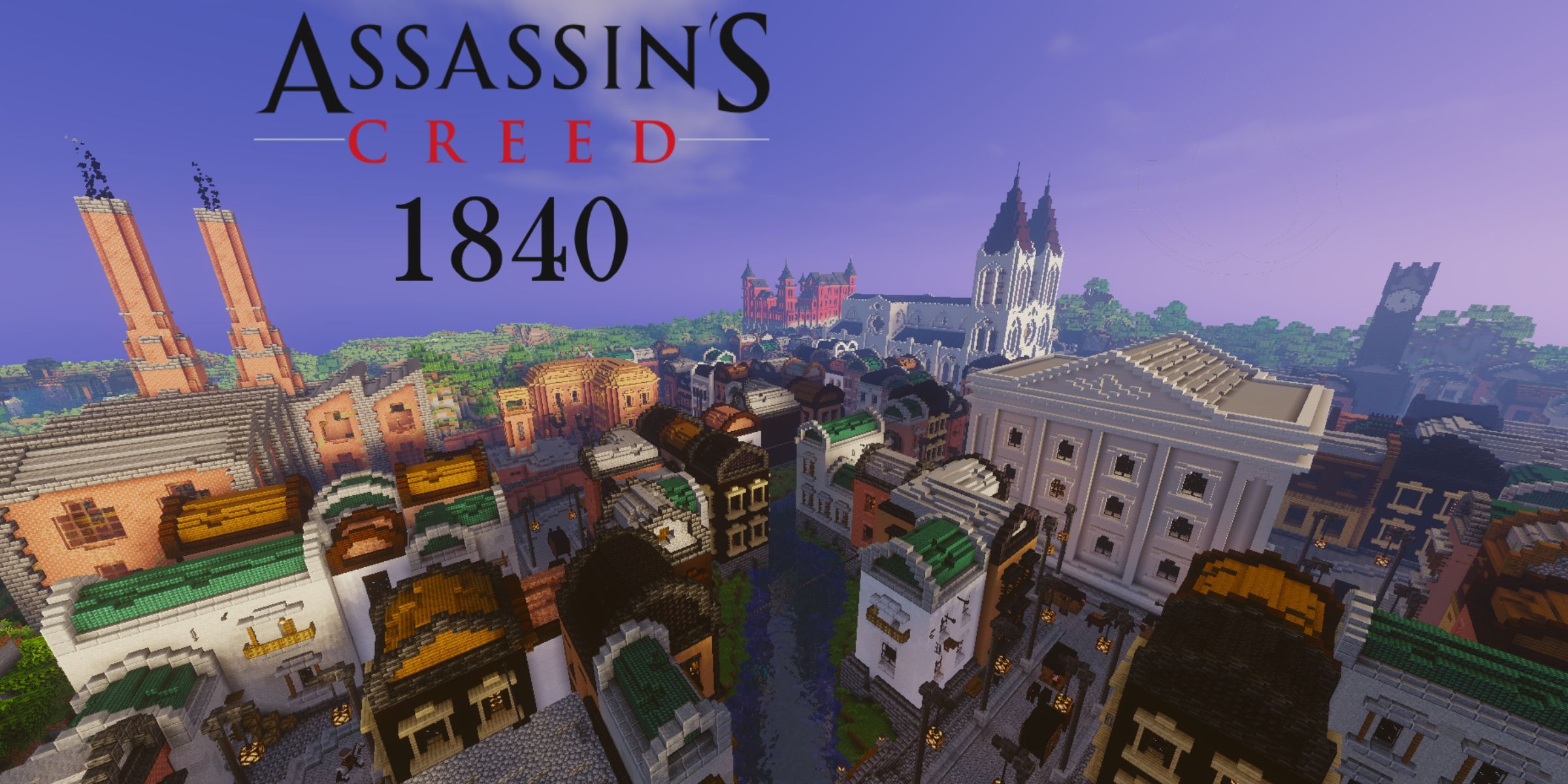 A Nineteenth Century City Made In Minecraft In The Map Assassin's Creed 1840.