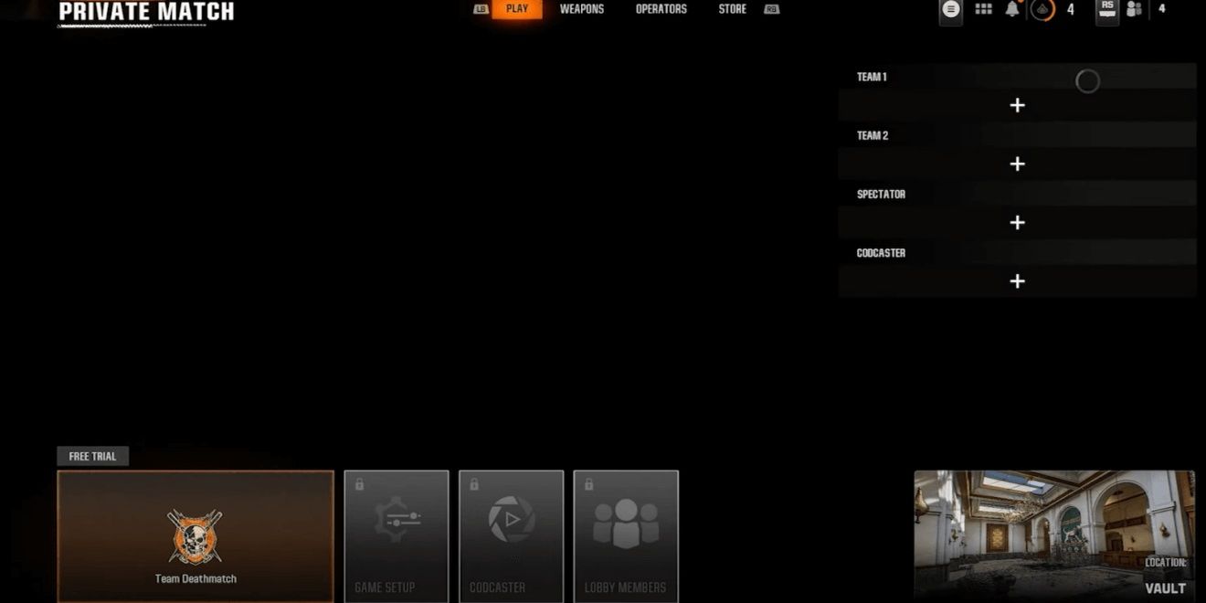 Black Ops 6: The lobby and how to access the codcaster option.