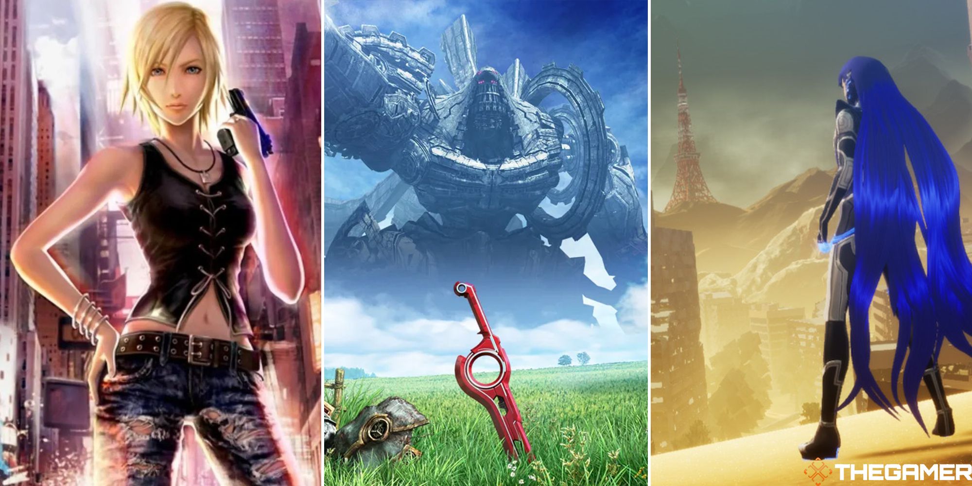 jrpg settings split, parasite eve, xenoblade chronicles, and shin megami tensei 5