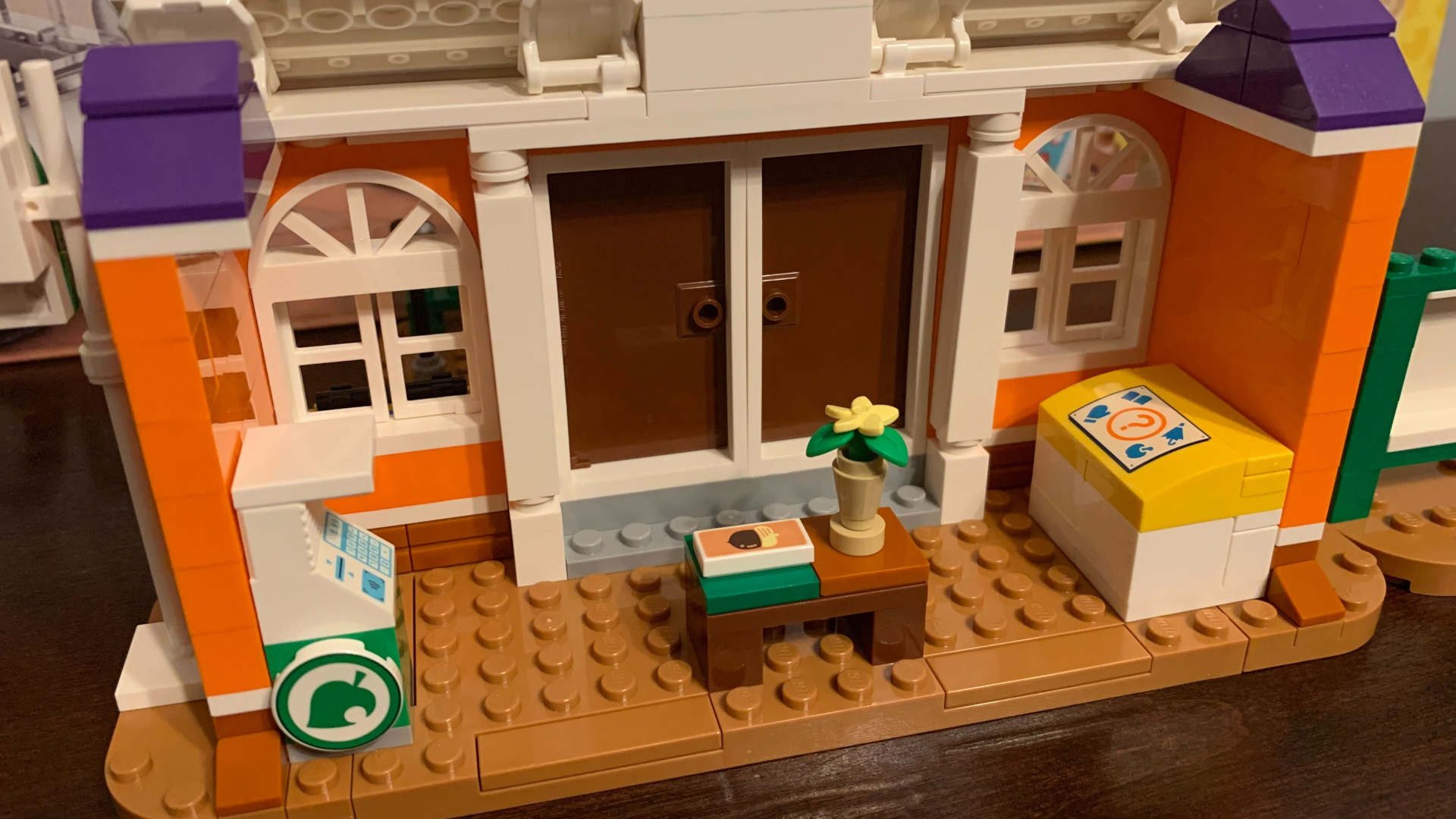 The inside of the Lego Animal Crossing Town Hall