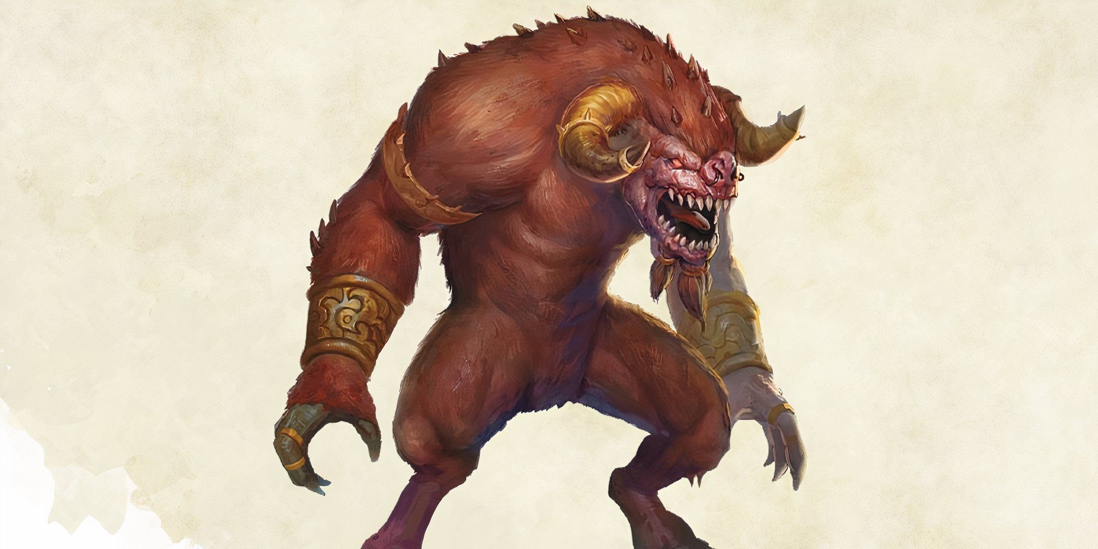 A hunched over red furred devilish creature from Dungeons & Dragons.