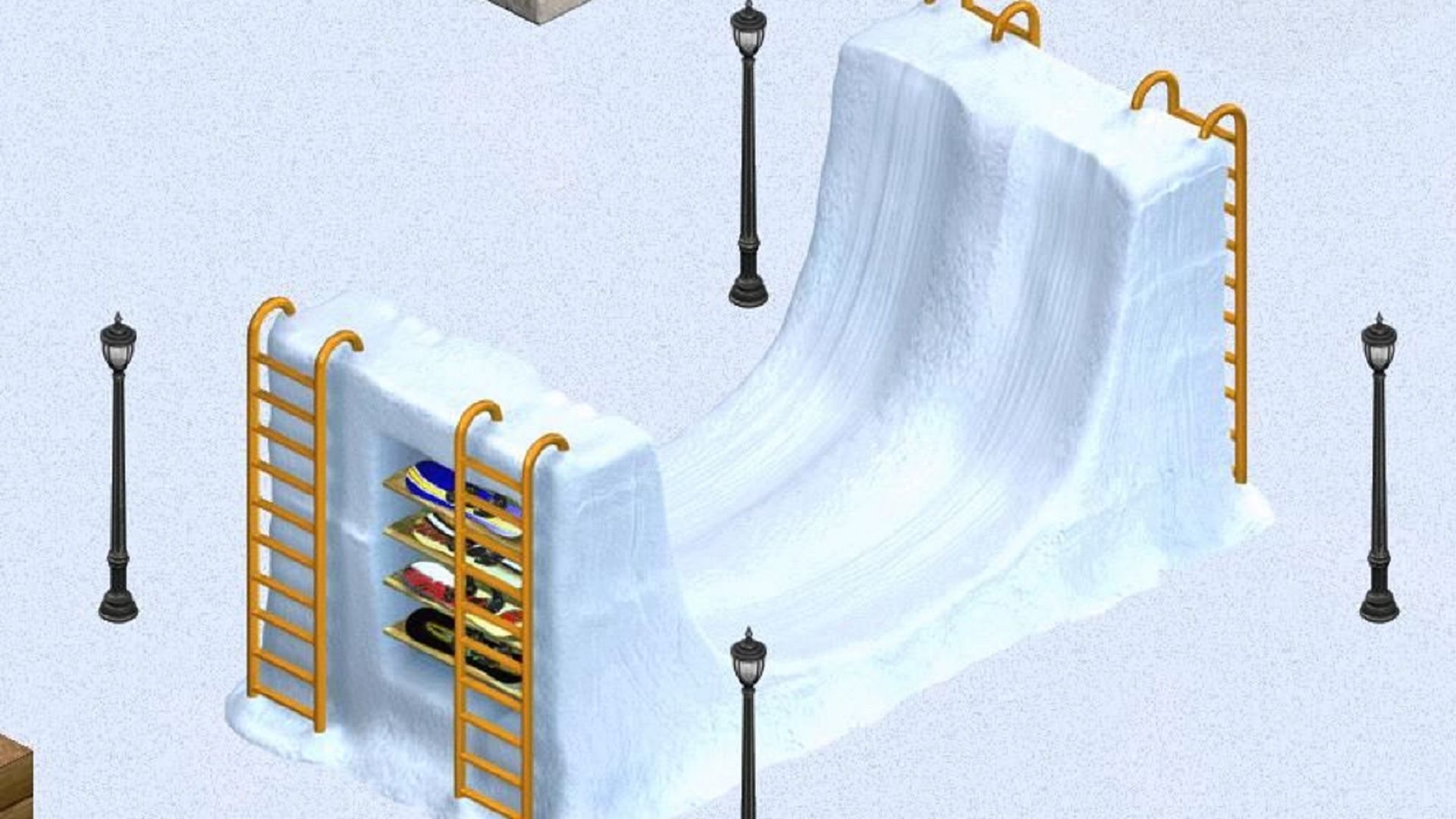 Snowboarding in The Sims.