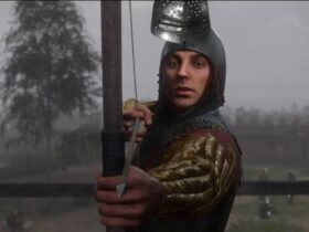 A screenshot of a soldier with a bow in Kingdom Come: Deliverance 2.