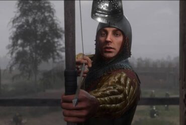 A screenshot of a soldier with a bow in Kingdom Come: Deliverance 2.