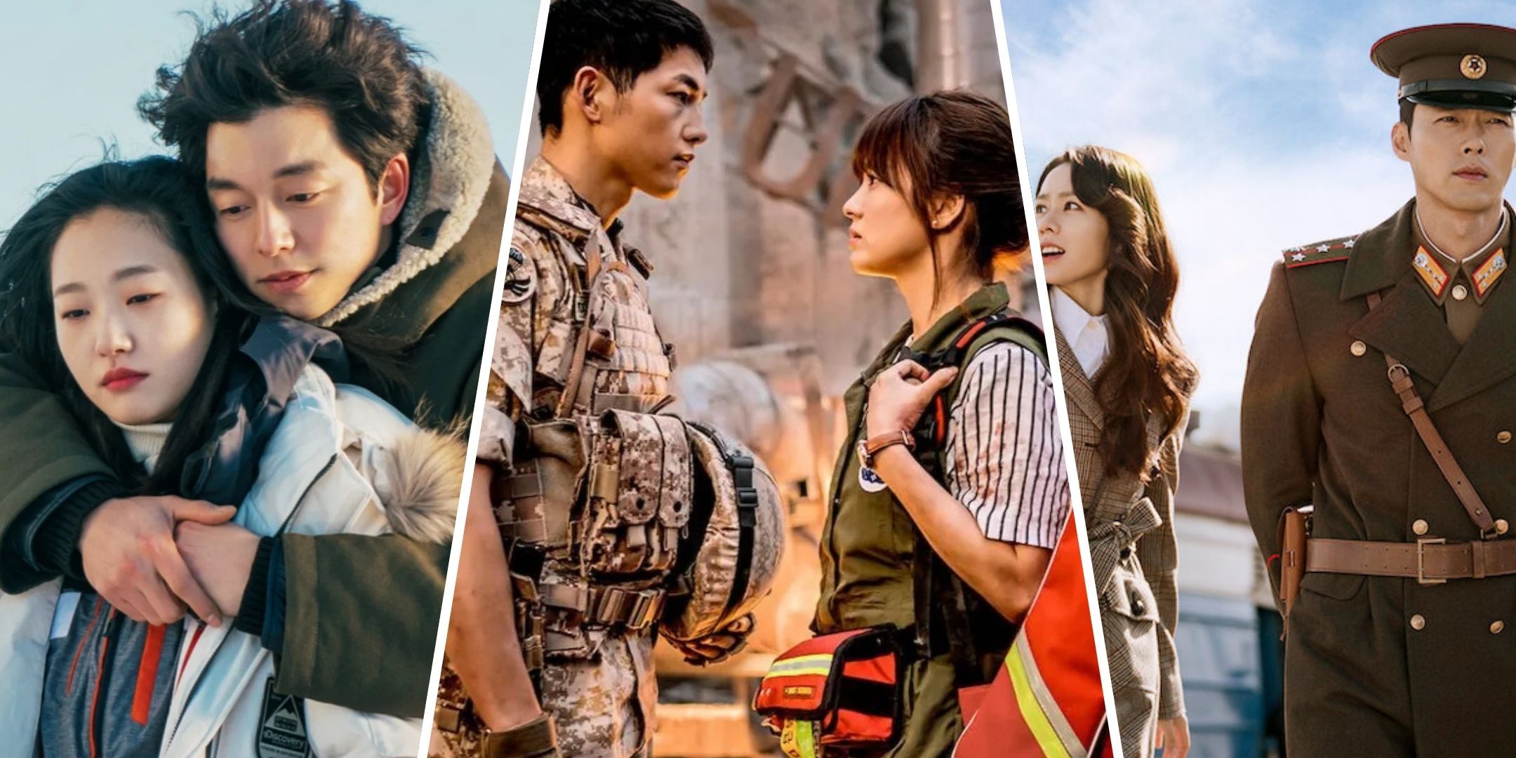 A collage of Guardian, Descendants of the Sun and Crash Landing On You.