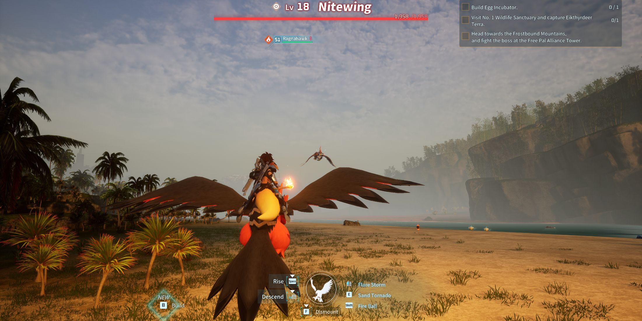 Screenshot showcasing where to find Alpha Nitewing in Palworld 