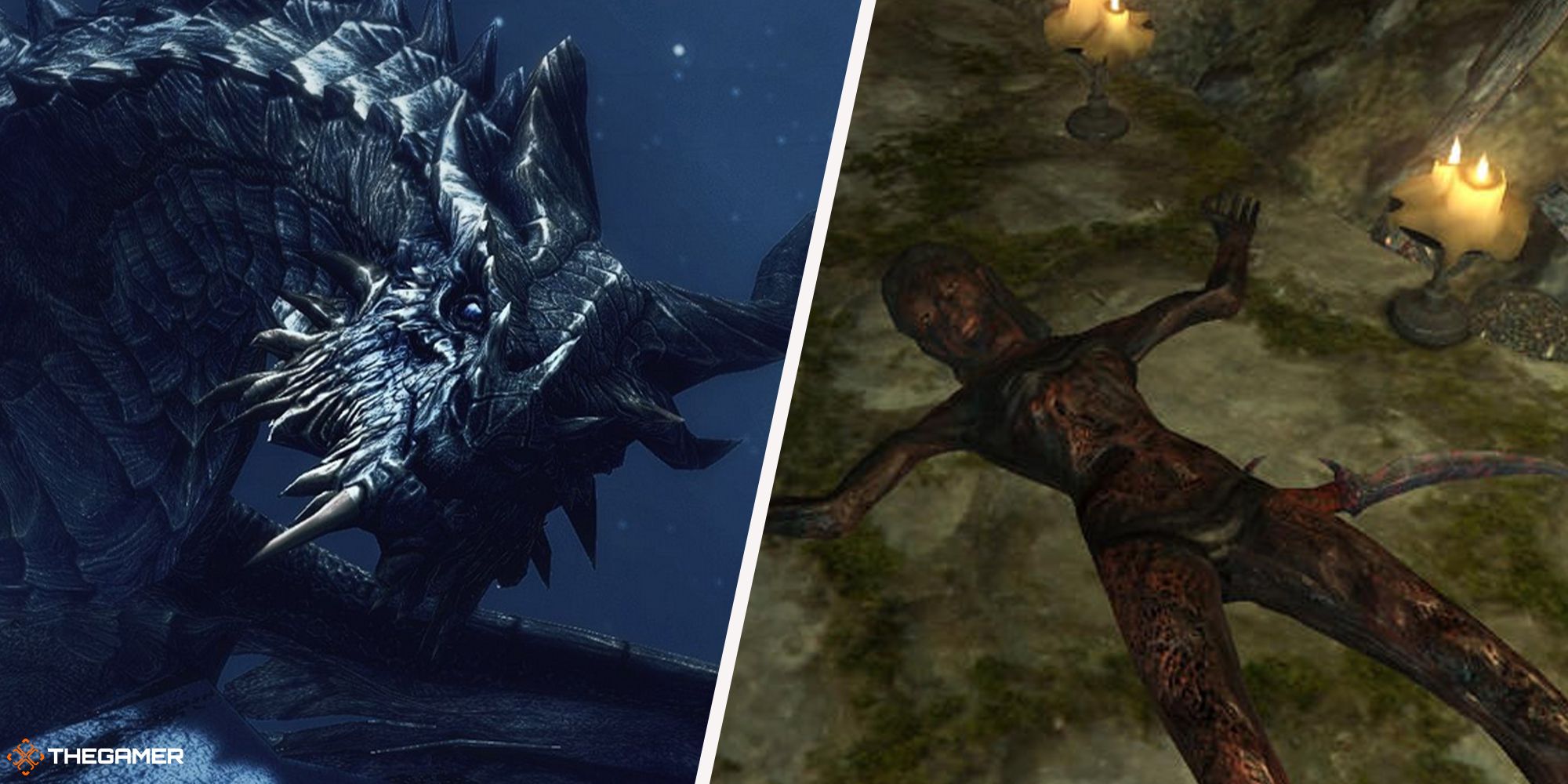 Skyrim - Paarthurnax on left, Astrid on right-1