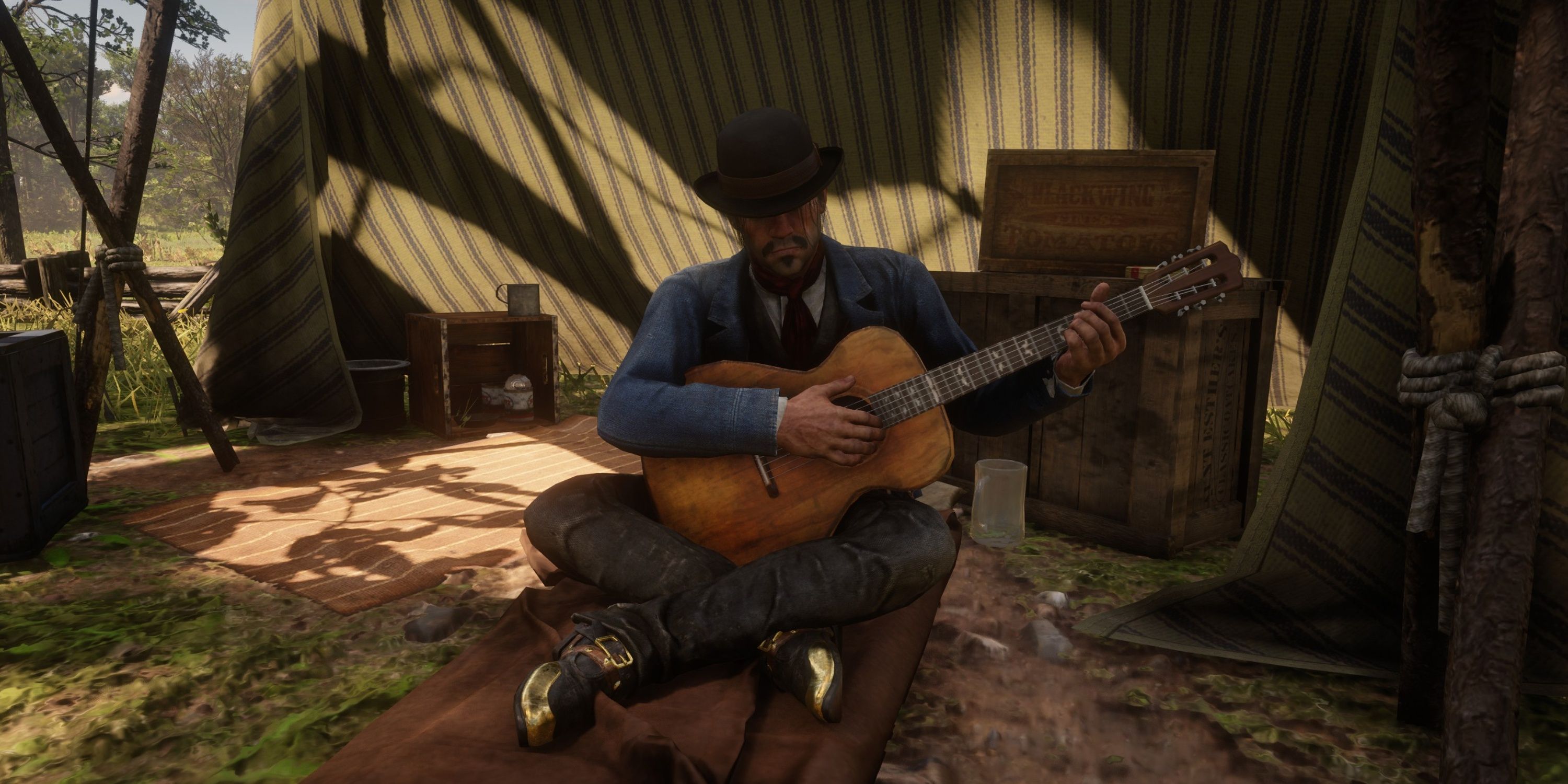 javier plays the guitar