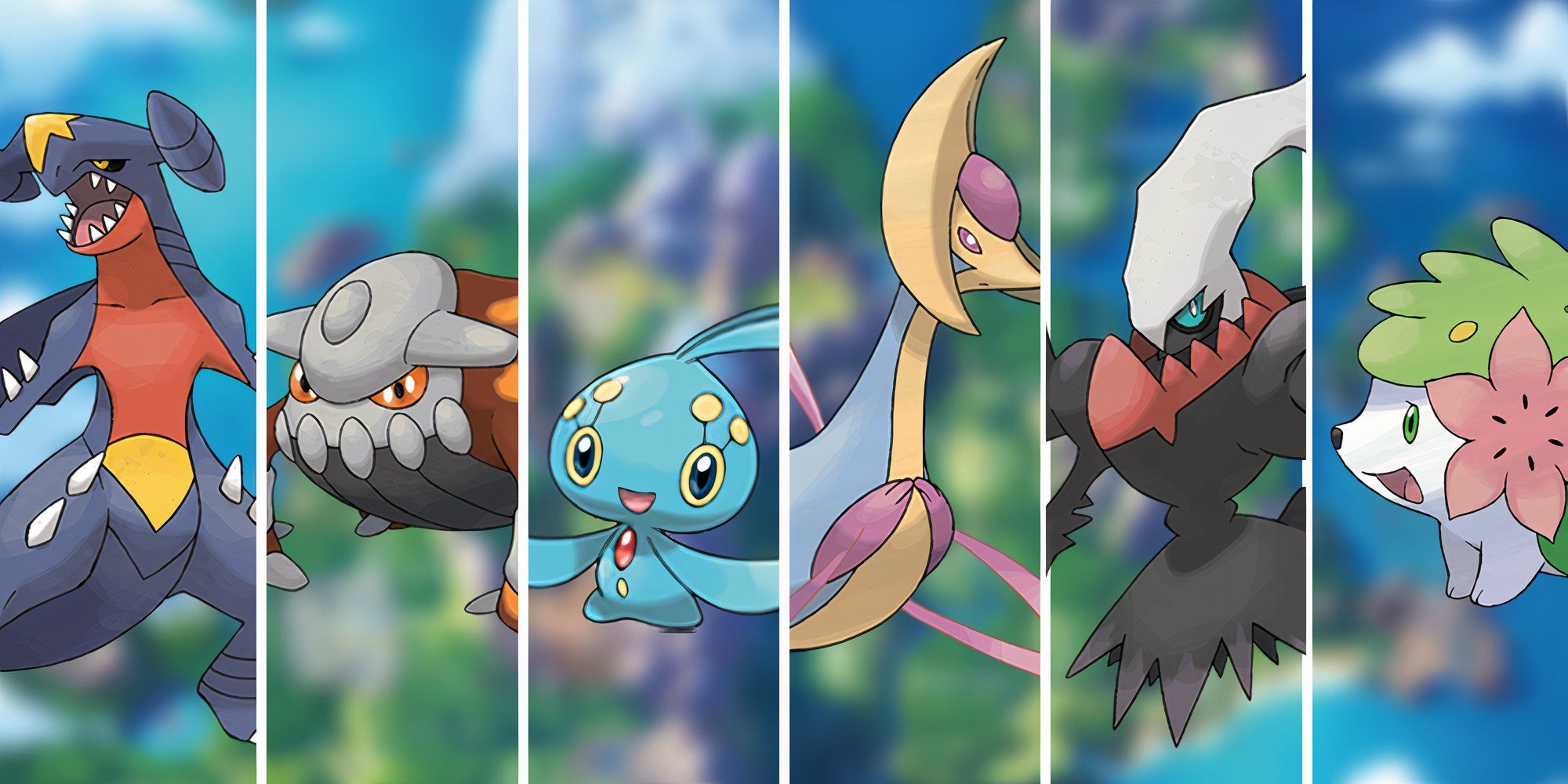 Garchomp, Heatran, Cresselia, Manaphy, Darkrai & Shaymin in Pokemon