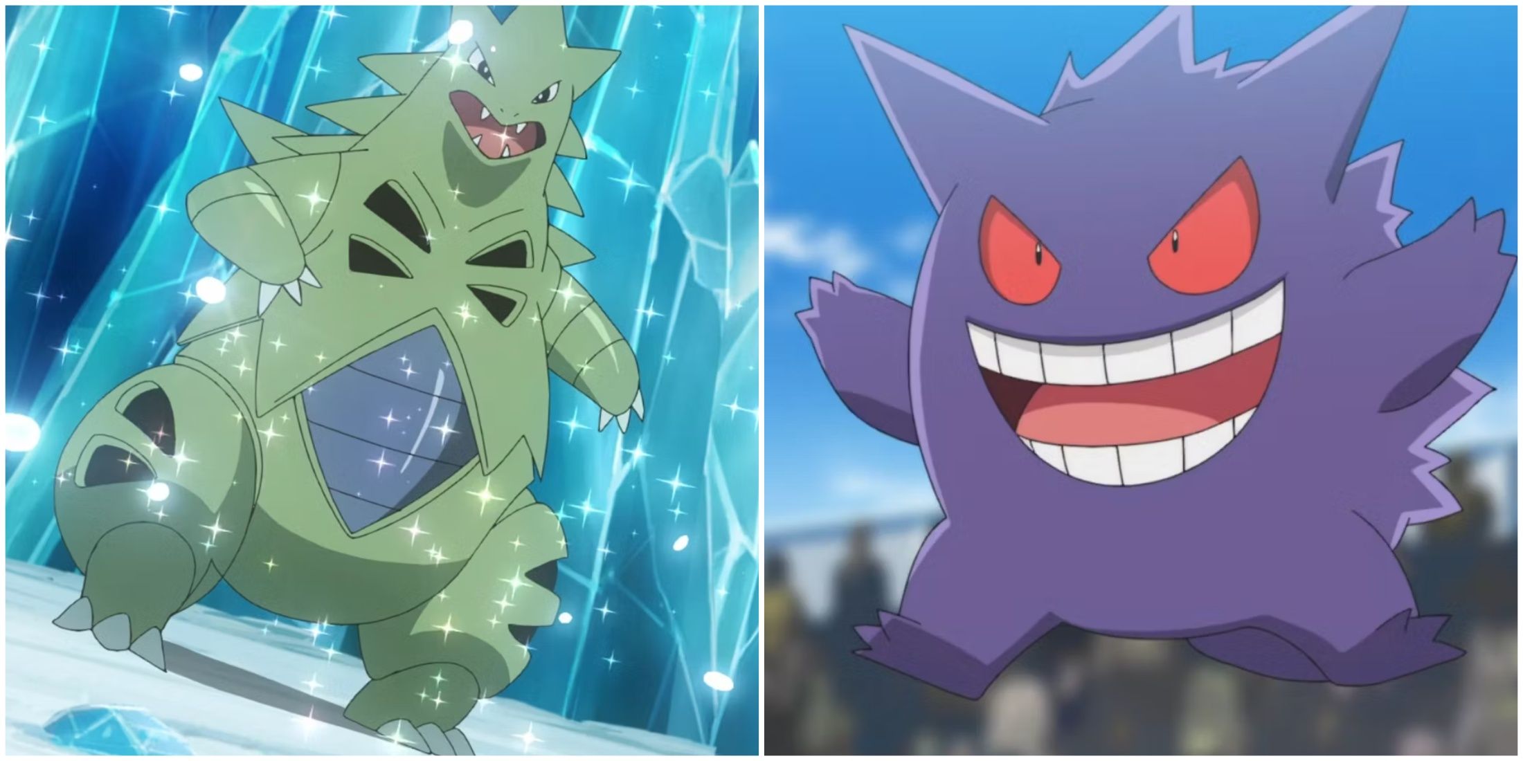 Tyranitar and Gengar in Pokemon