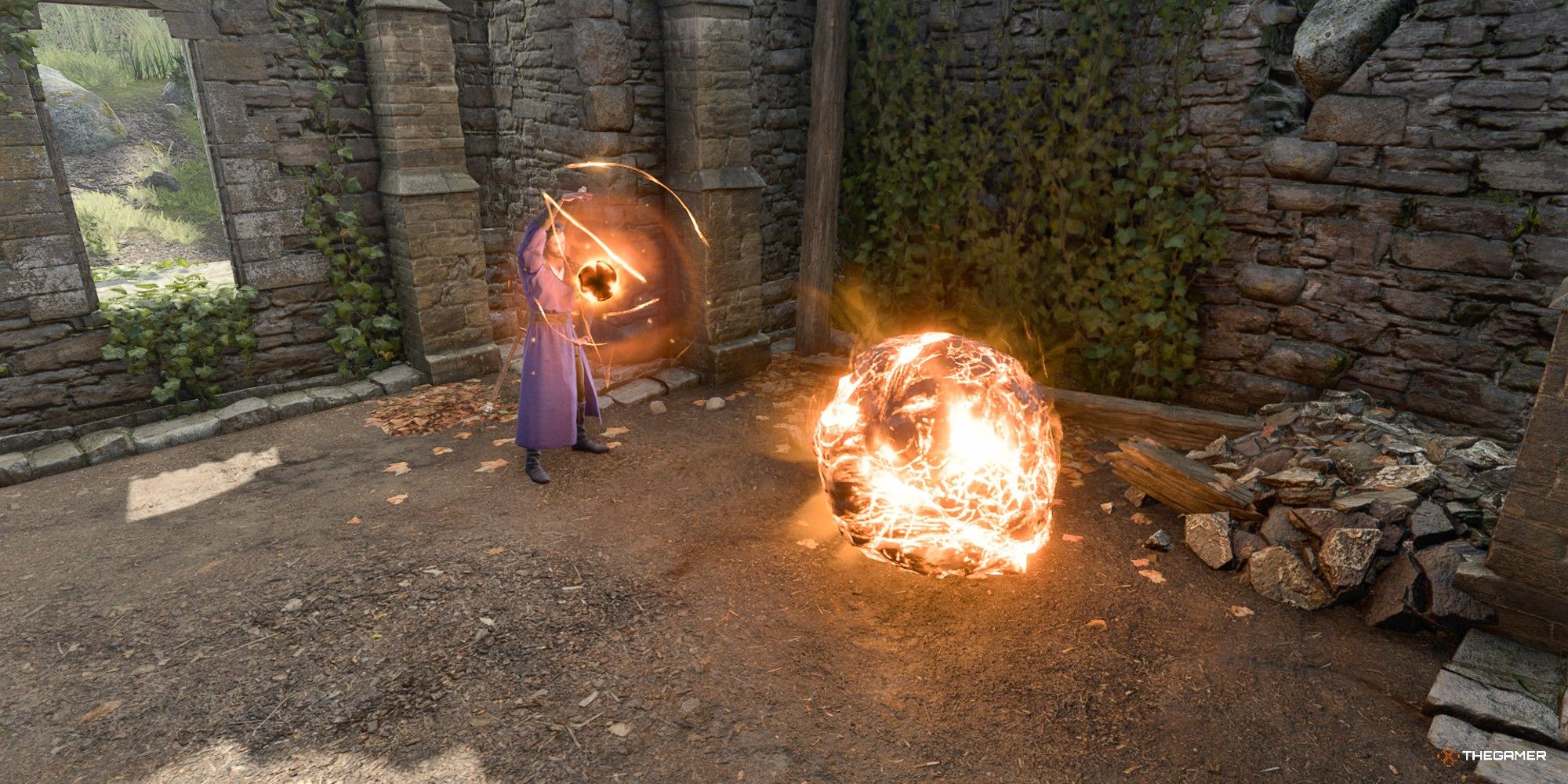 Baldur's Gate 3 Gale Casting Flame Sphere.