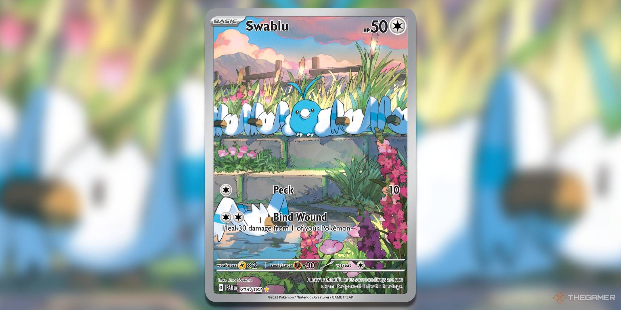 Swablu Paradox Rift Pokemon TCG card.