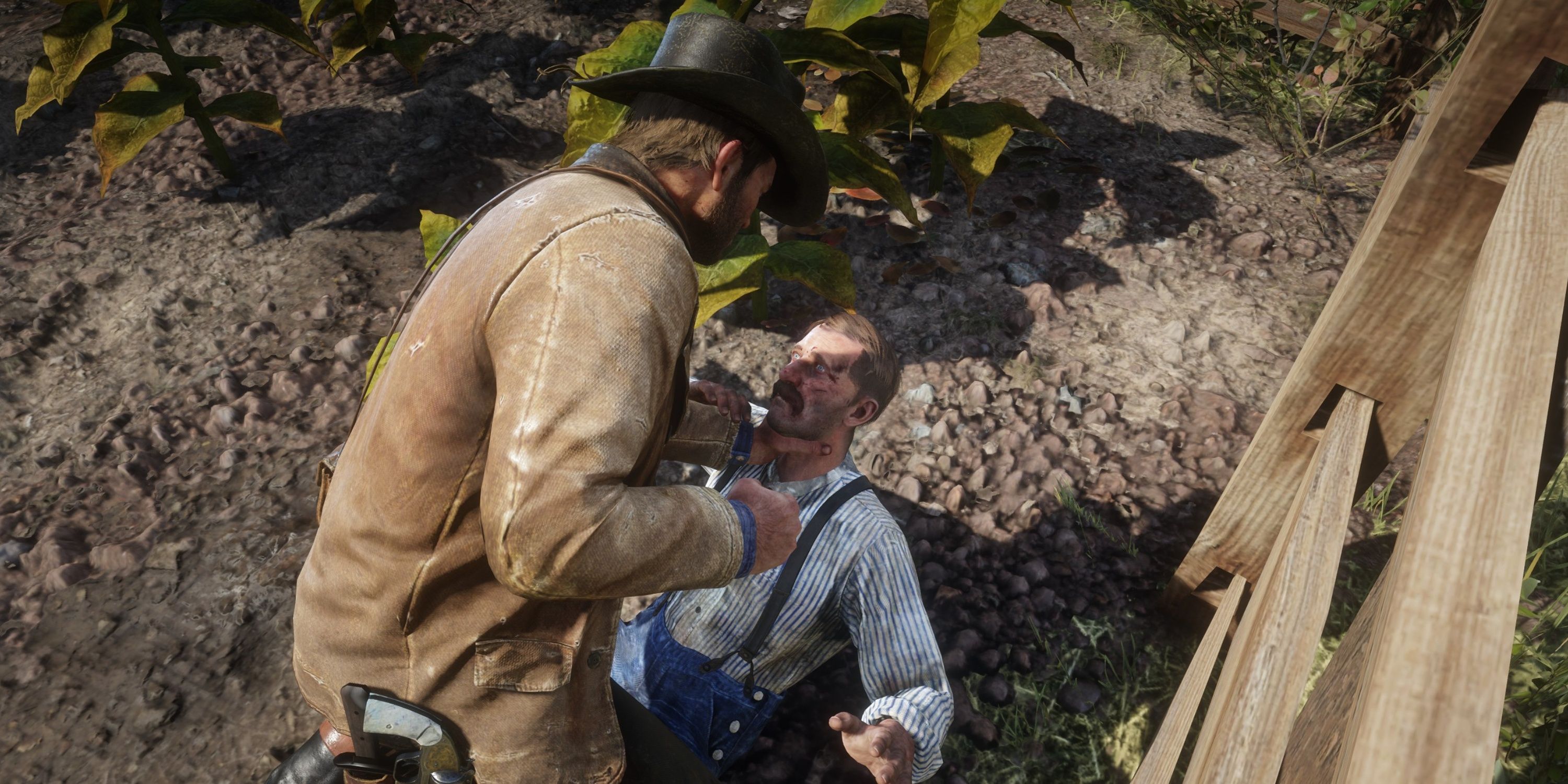 arthur morgan beats up thomas downes