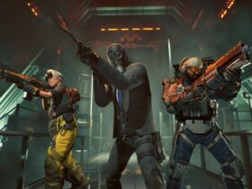 Three Specialists in Killing Floor 3 holding up their weapons