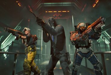 Three Specialists in Killing Floor 3 holding up their weapons