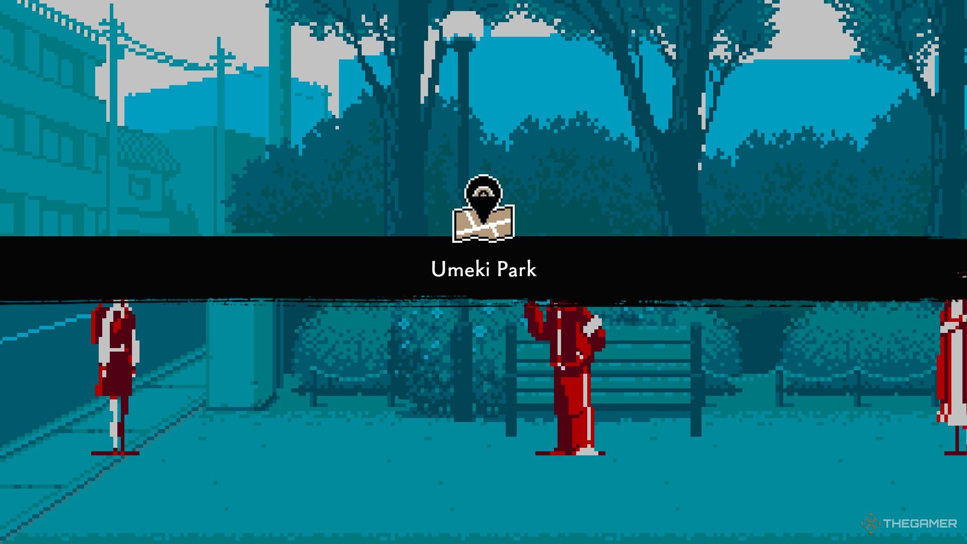 Azami enters the Umeki Park in Urban Myth Dissolution Center.