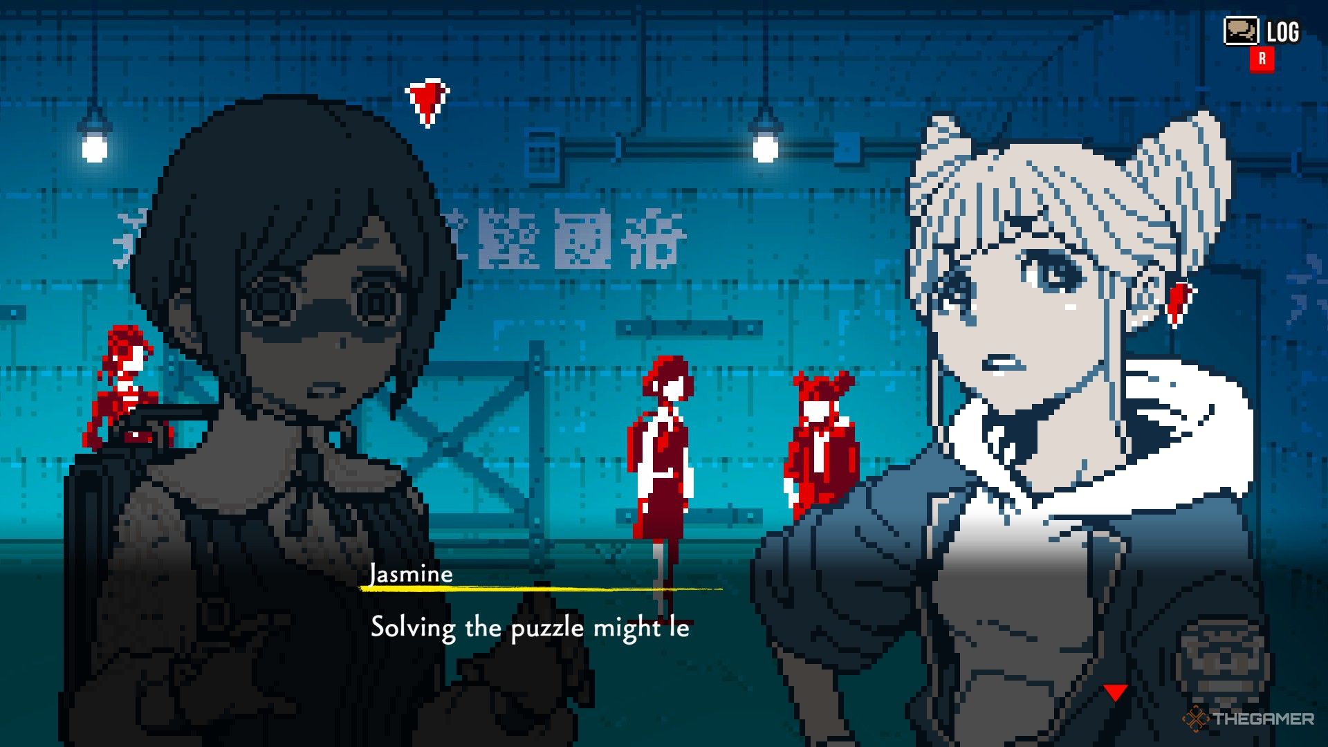 Azami and Jasmine is talking each other inside the underground area in Urban Myth Dissolution Center.