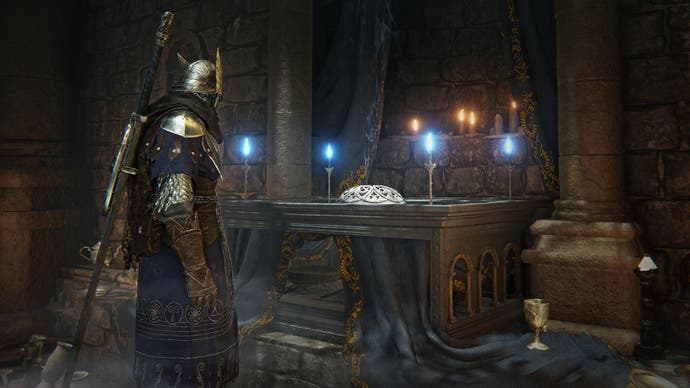 Elden Ring Nightreign screenshot showing knight character standing at an altar