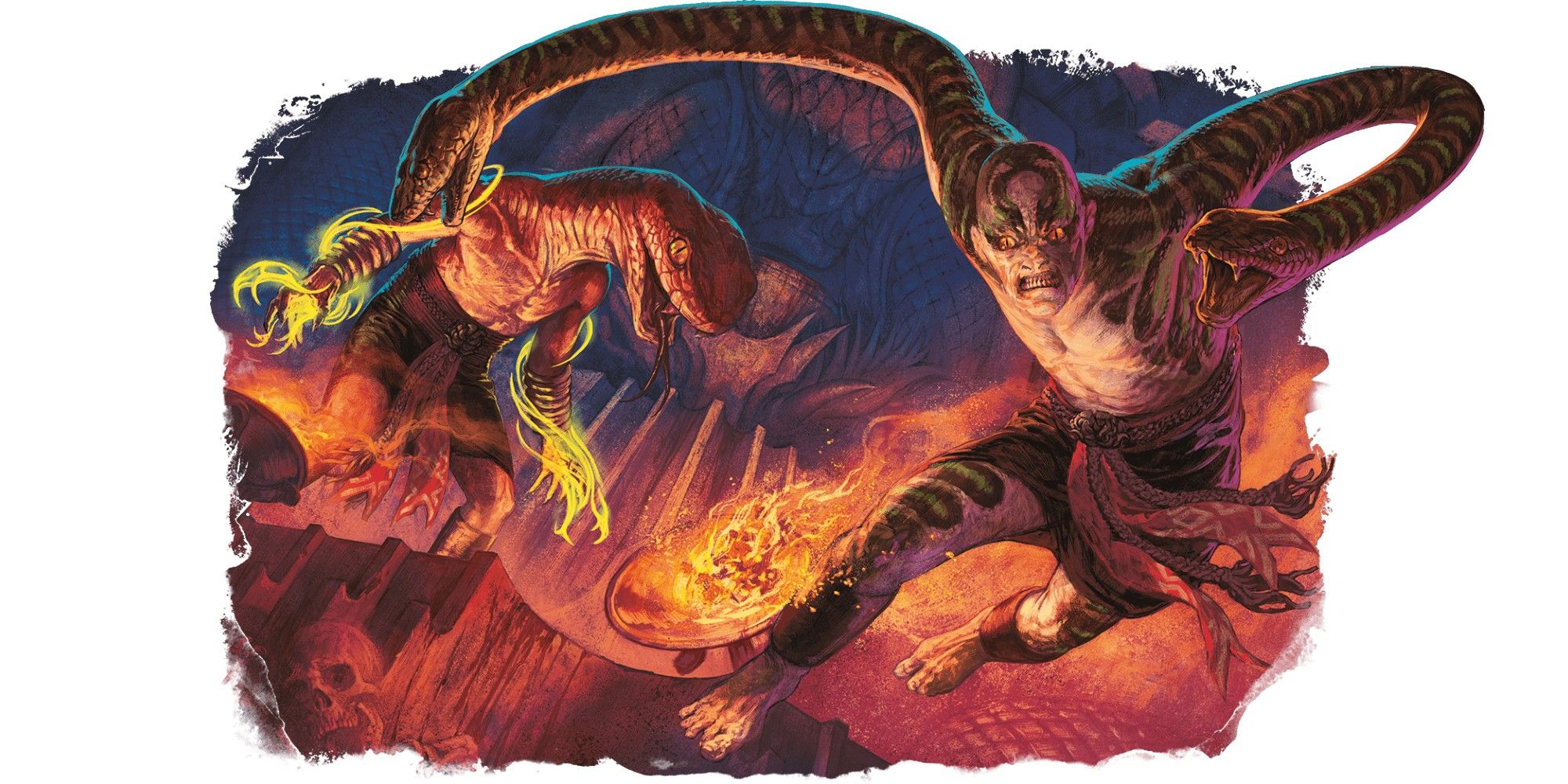 Dungeons & Dragons image showing two yuan-ti malisons.