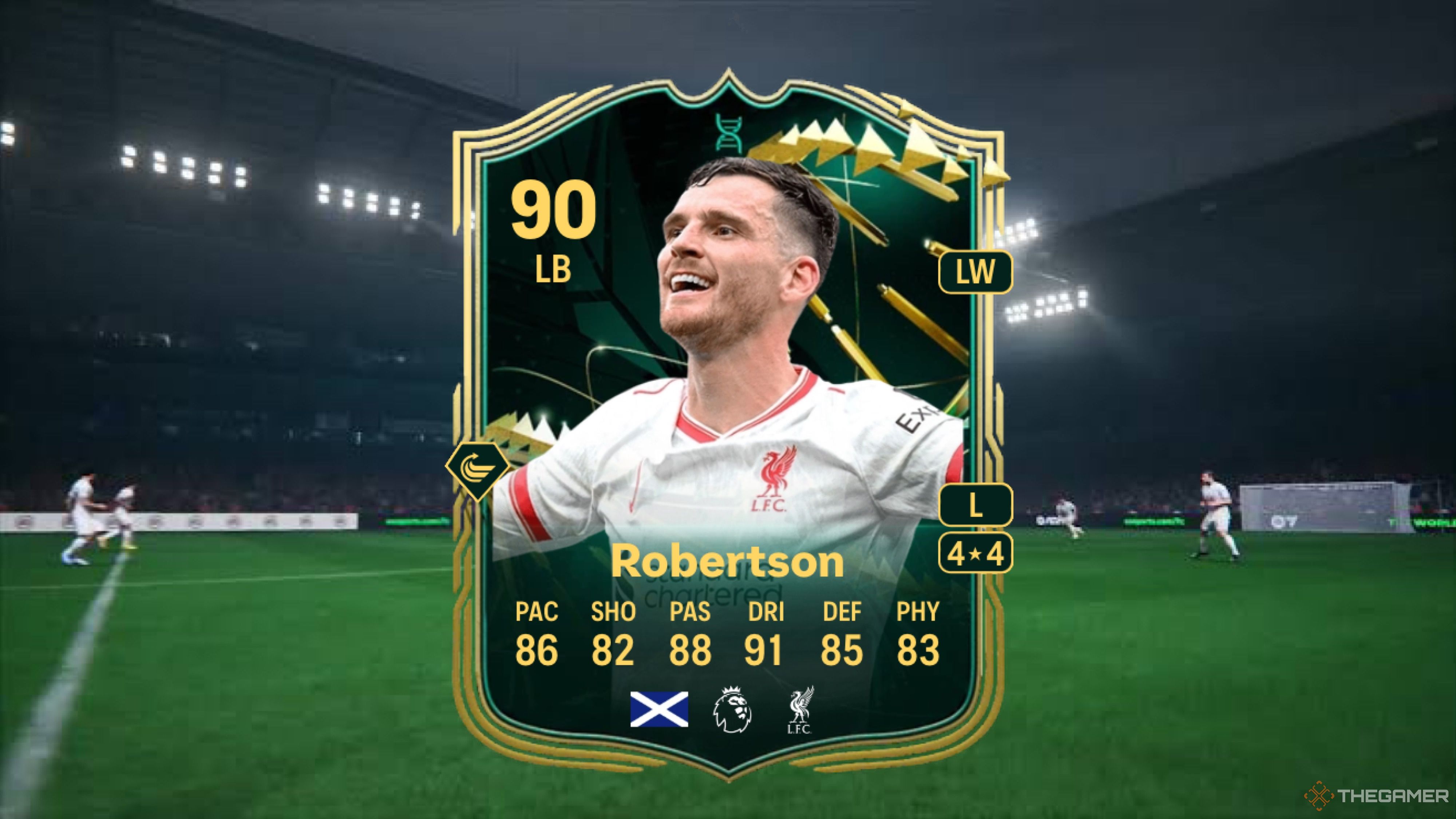 Image showing Robertson card against a faded pitch background.