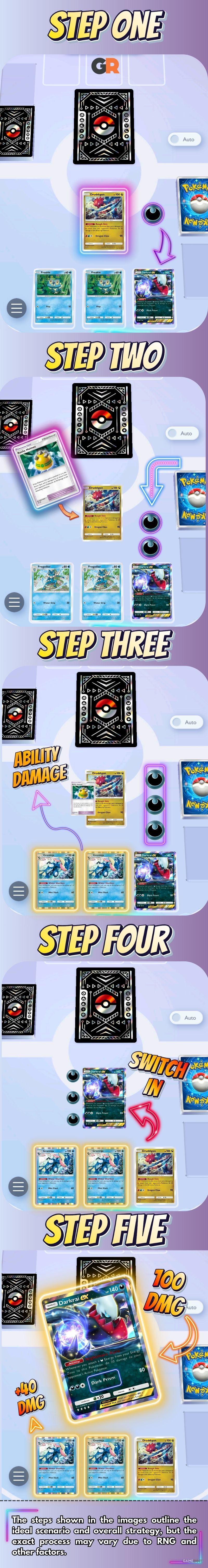 the darkrai ex and greninja play line in pokemon tcg pocket.