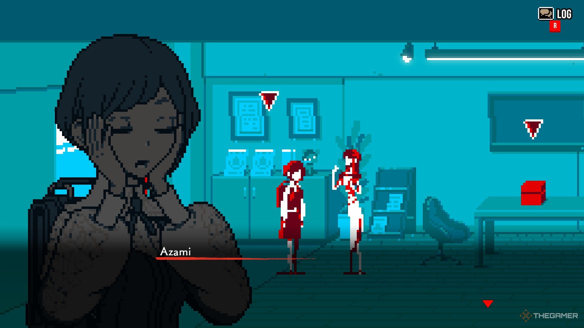 Azami is standing next to Rina in Urban Myth Dissolution Center.