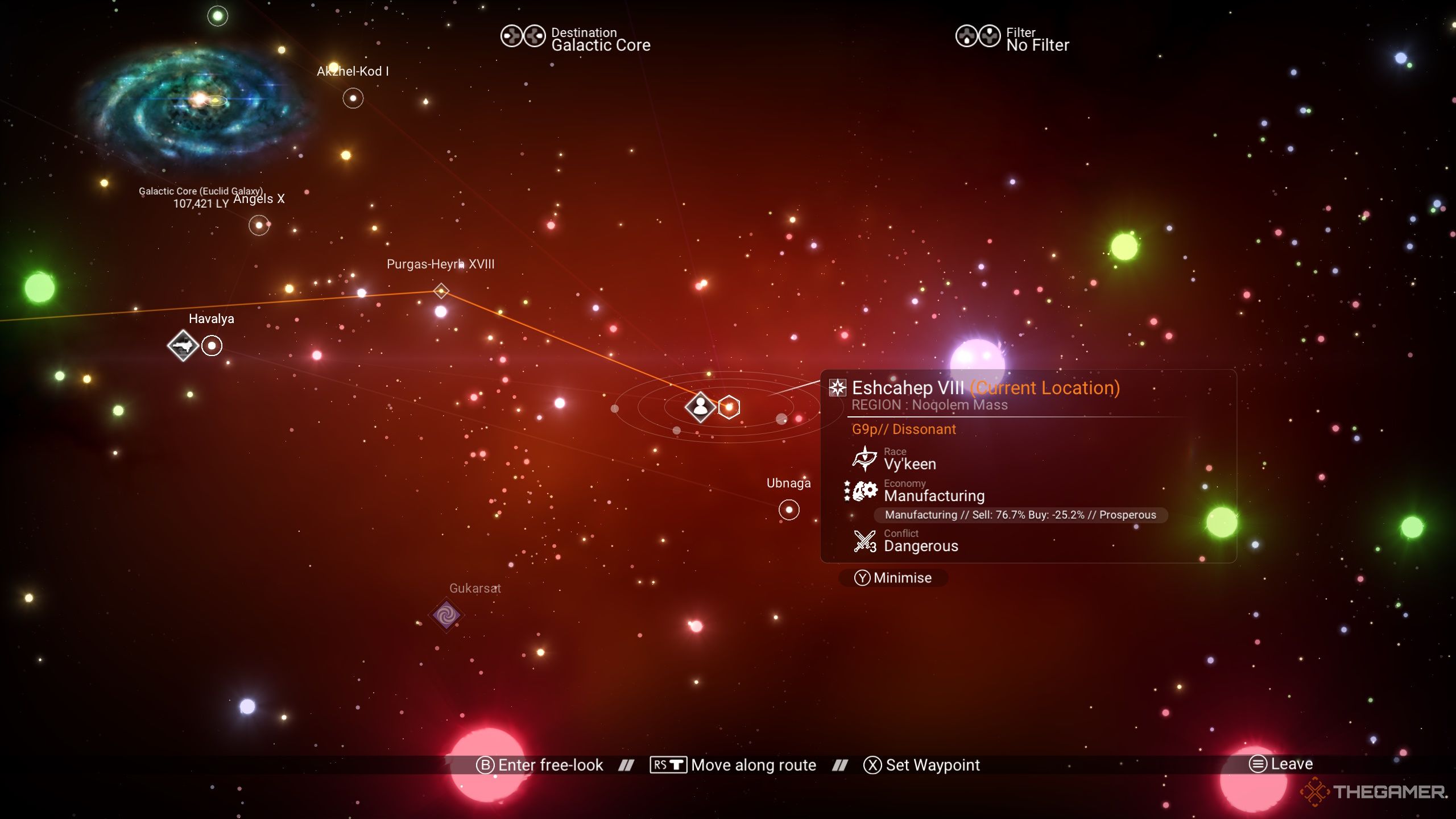 A Dissonant System in the Galaxy Map in No Man's Sky.