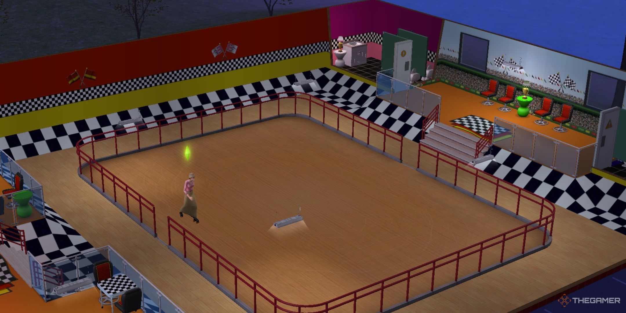 Rapid Racers Roller Rink is shown in The Sims 2.