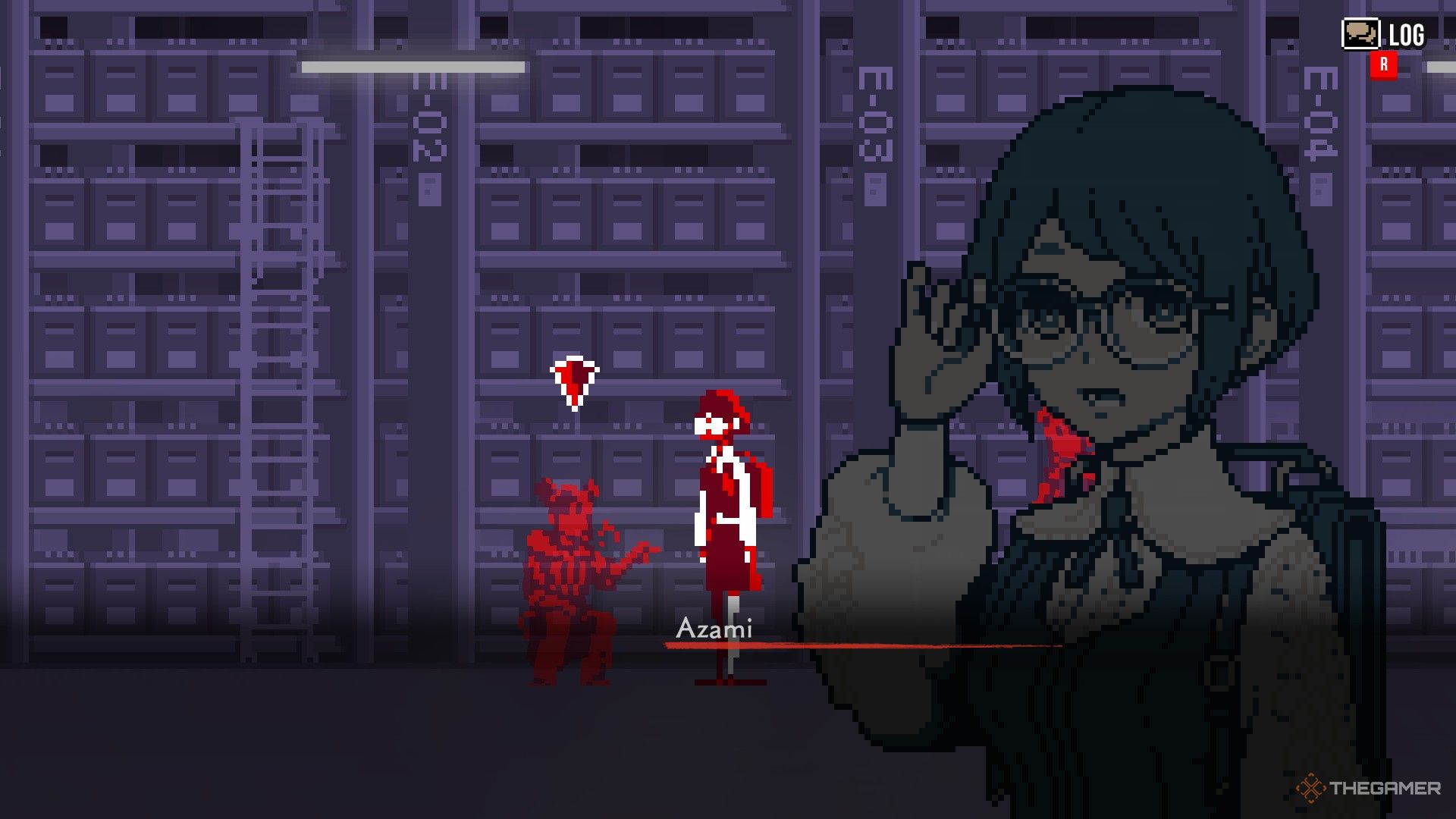 Azami is standing next to Jasmine's shadow in Urban Myth Dissolution Center.