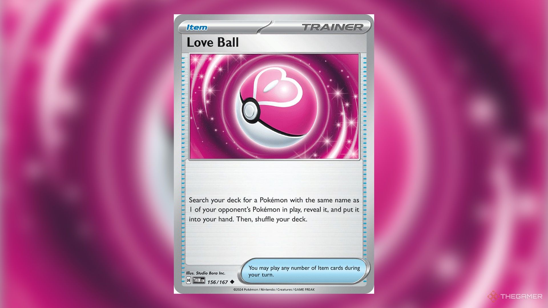 Love Ball from Twilight Masquerade Booster Pack in Pokemon TCG.