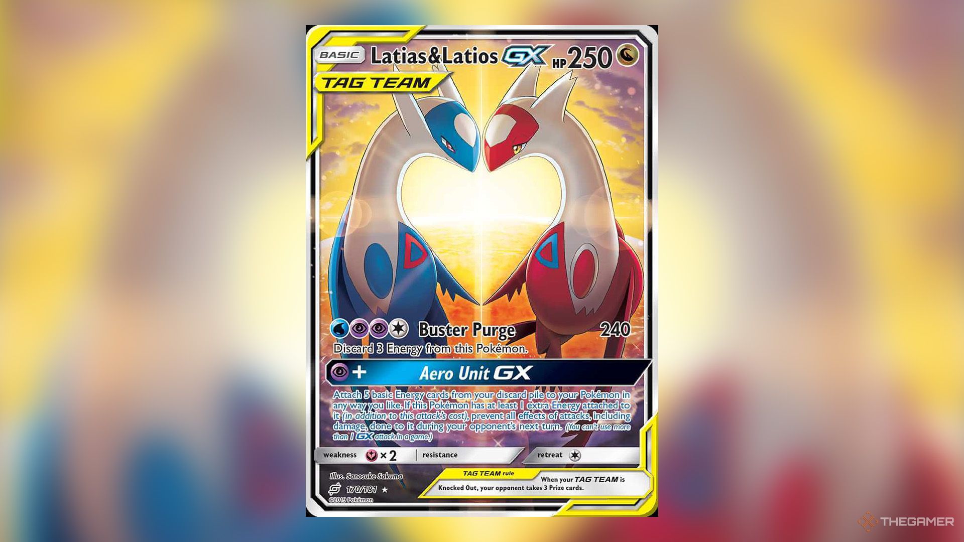 Latias & Latios GX from Team Up Booster Pack in Pokemon TCG.