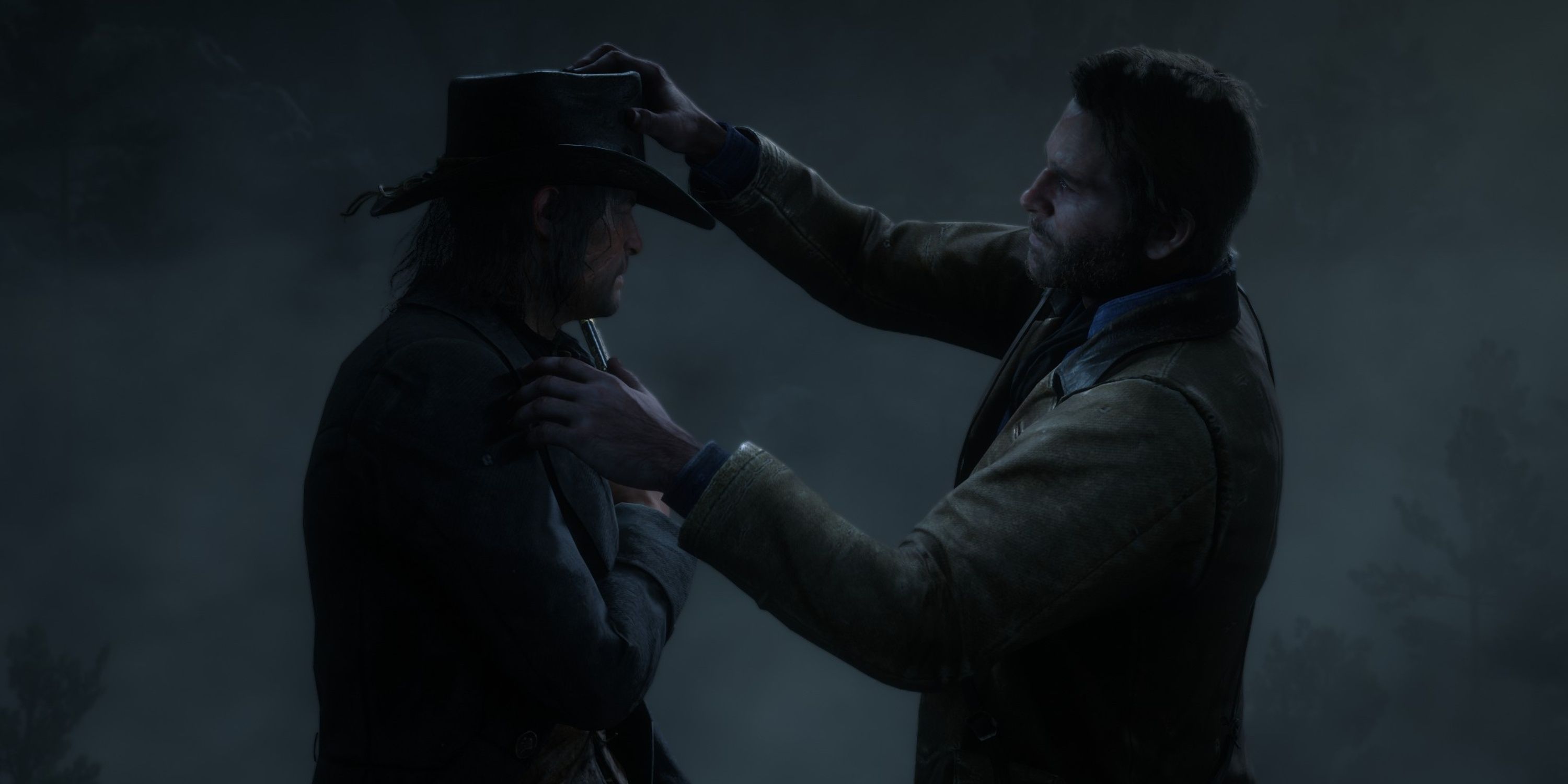 arthur morgan gives john marston his hat